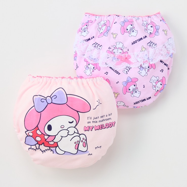 🇯🇵限量預訂 日本直送🇯🇵My Melody人物滿印蕾絲絲帶女童內褲兩件套裝