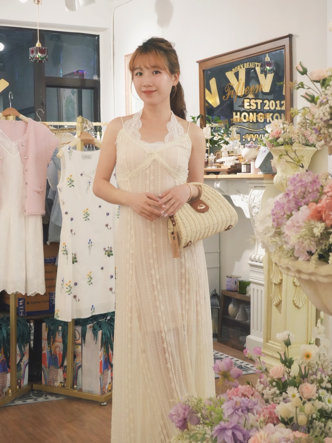 高質刺繡吊帶裙