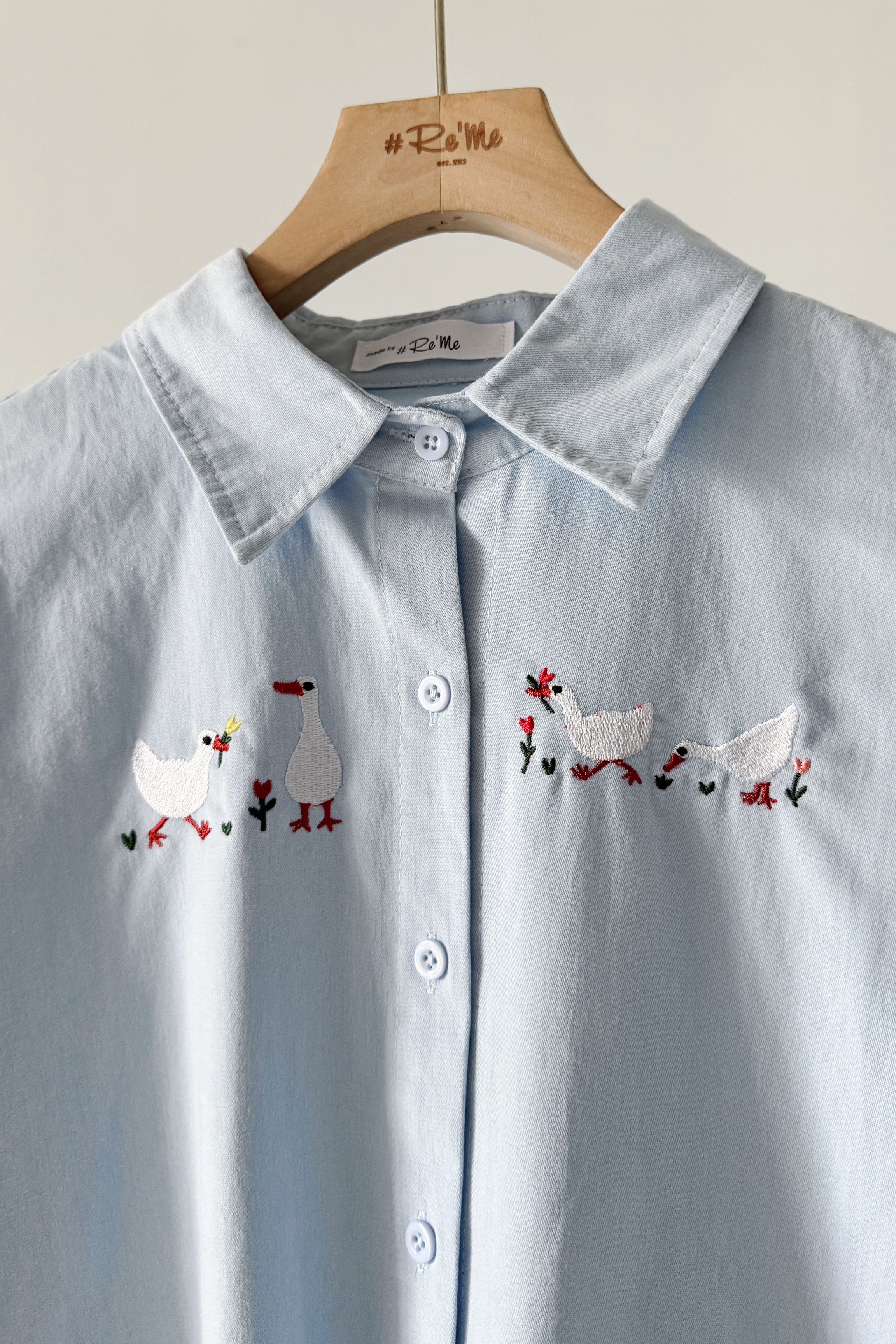 【春日来信 🌿✉️】设计款刺绣衬衫 -（ 下单后2-3制作日）