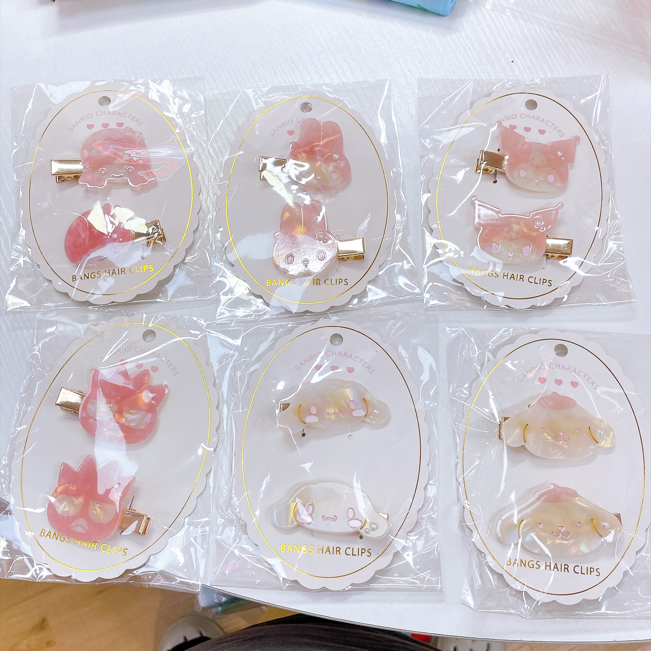 日本直送Sanrio 珍珠色對裝髮夾