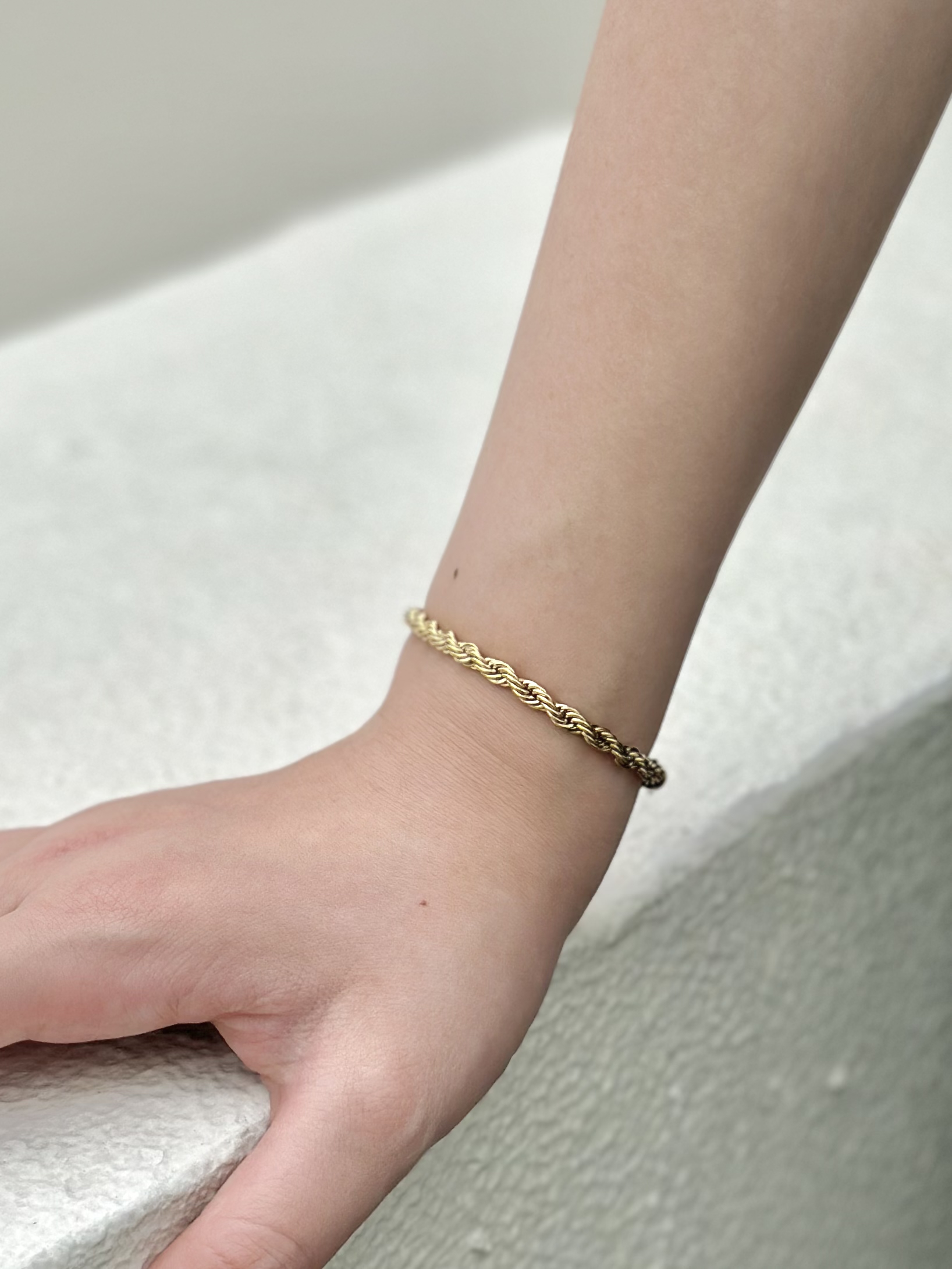 Gold twist stainless bracelet