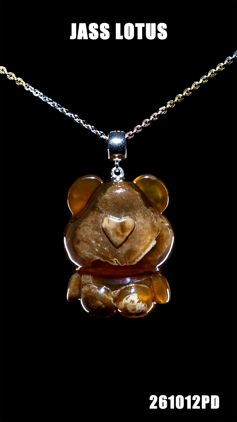 緬甸天然琥珀根蜜妖花溶洞珀熊仔吊墜