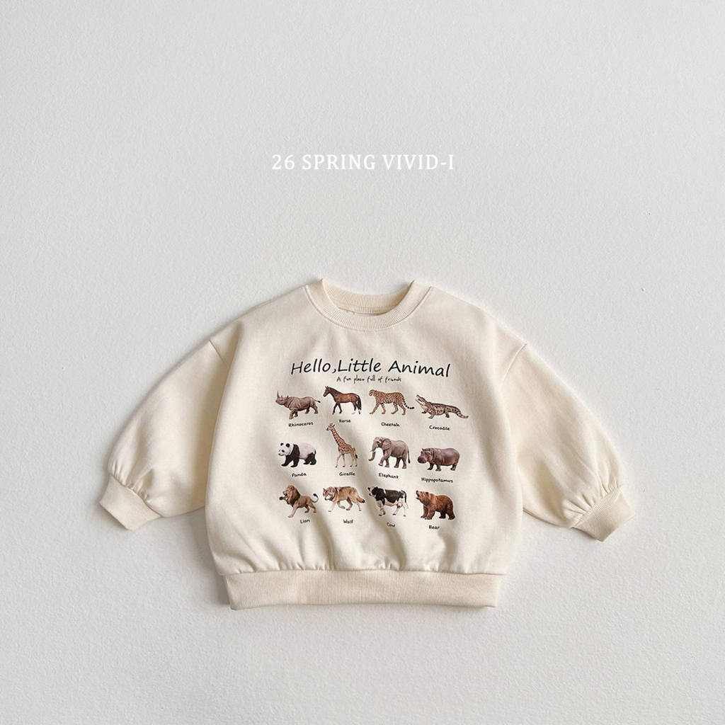 🌸預訂 韓國直送🌸🇰🇷VIVIDI兩色迷你動物印花寬鬆衛衣