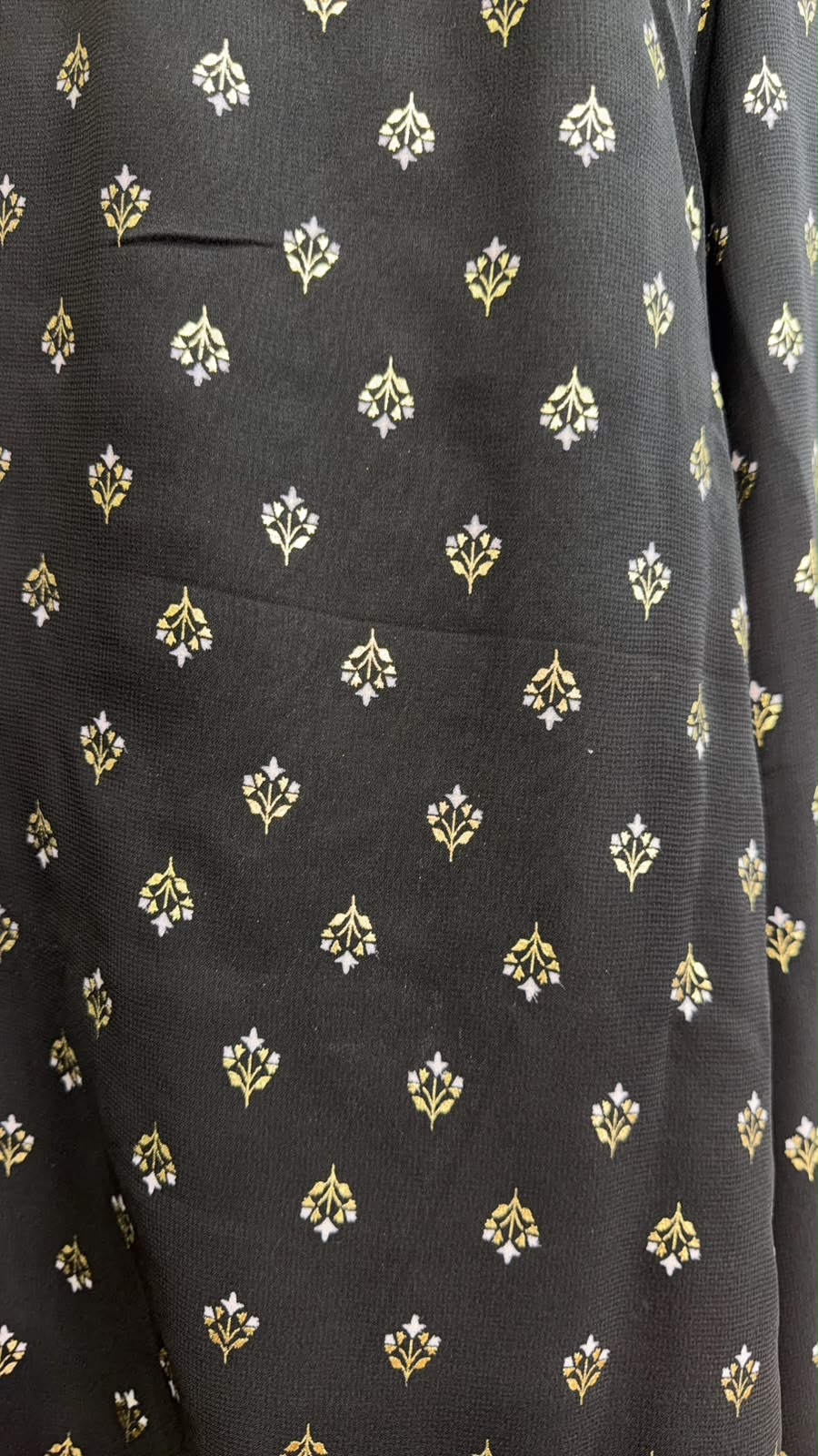 3541 Black Full White Flower Emb Mid Sleeve Set of 3 with Scarf Jacket 37"