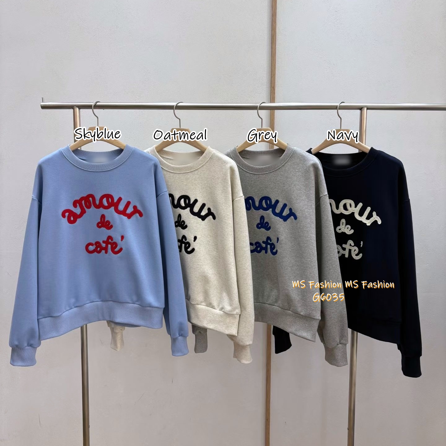 G6035 韓國🇰🇷刺繡字母衛衣