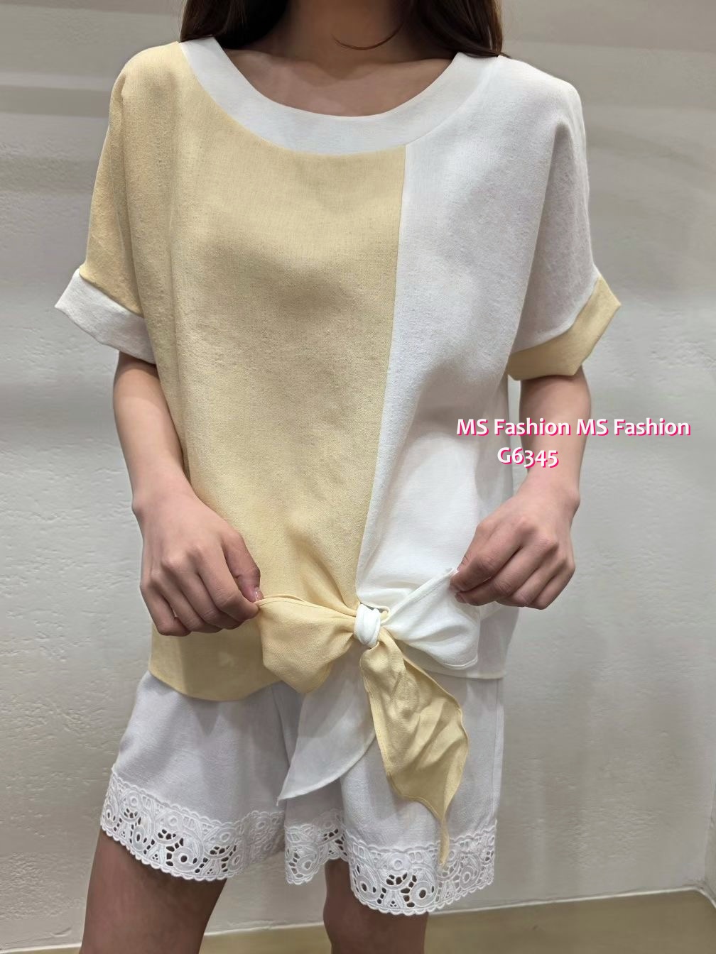 G6345 靚色蝴蝶結top