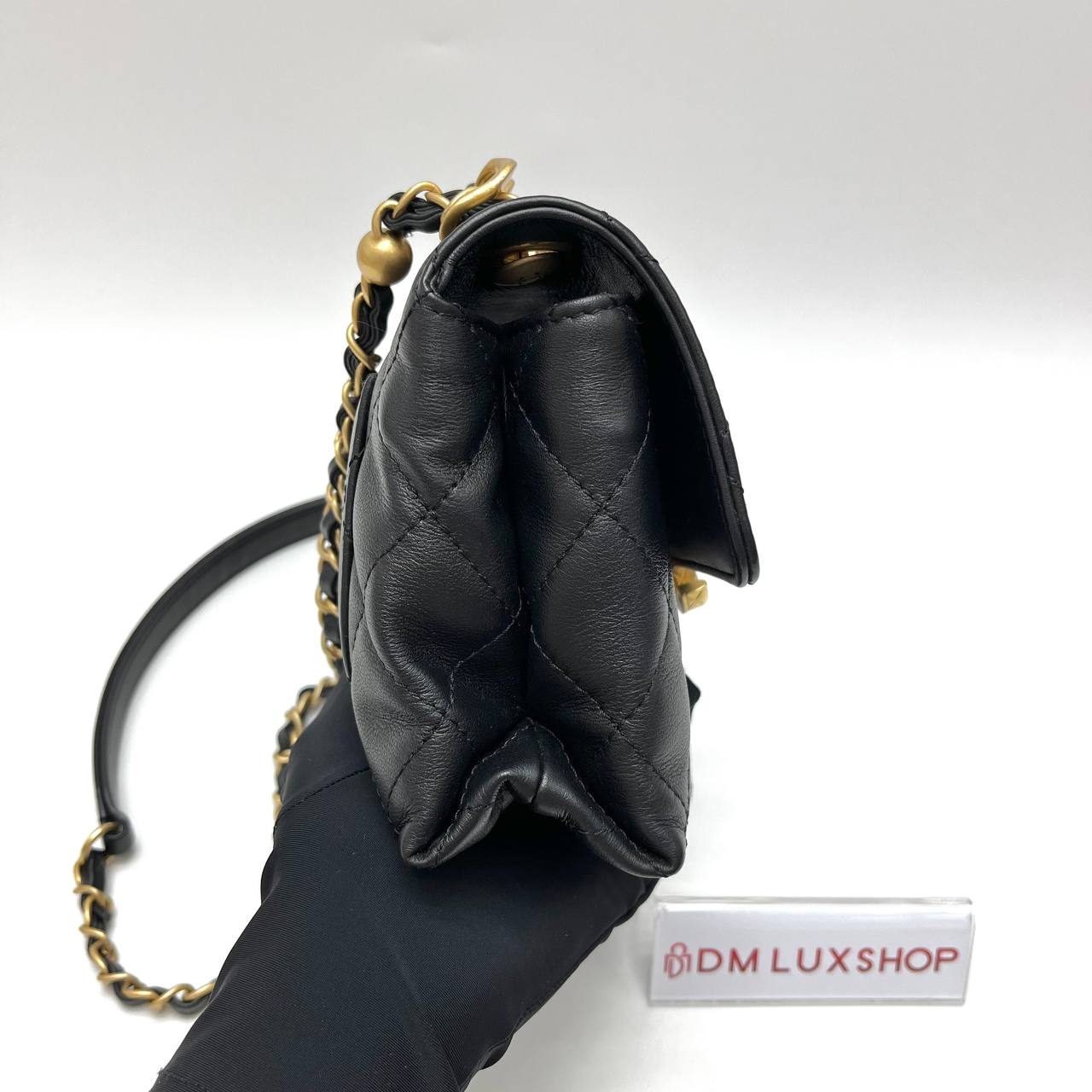 Chanel 22S Black Calfskin Flap Bag GHW (Microchip)