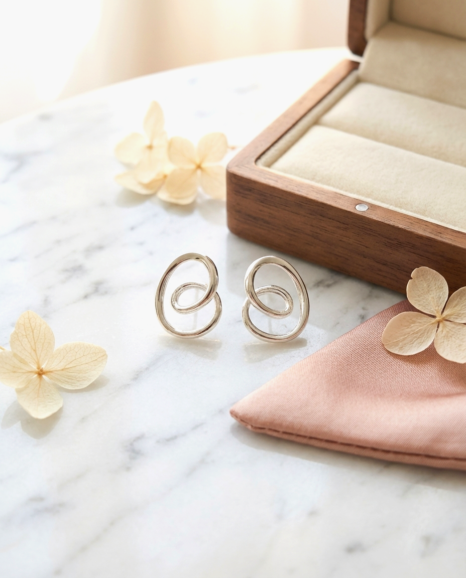 S925 - EE0343 Modern Sculptural Earrings