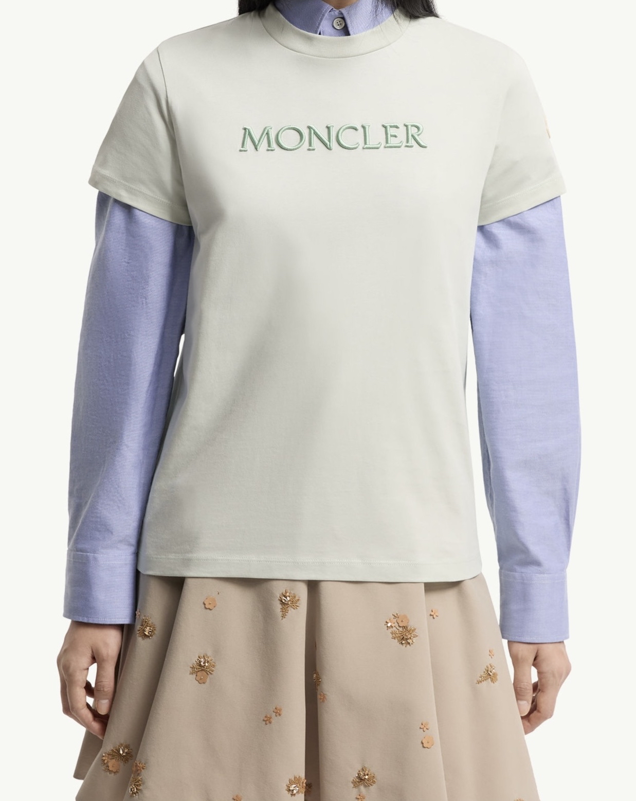 Moncler 🆕 綠色刺繡logo 短Tee Size XS/S/M