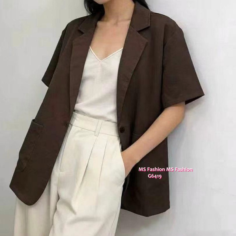 G6419 棉麻西裝外套