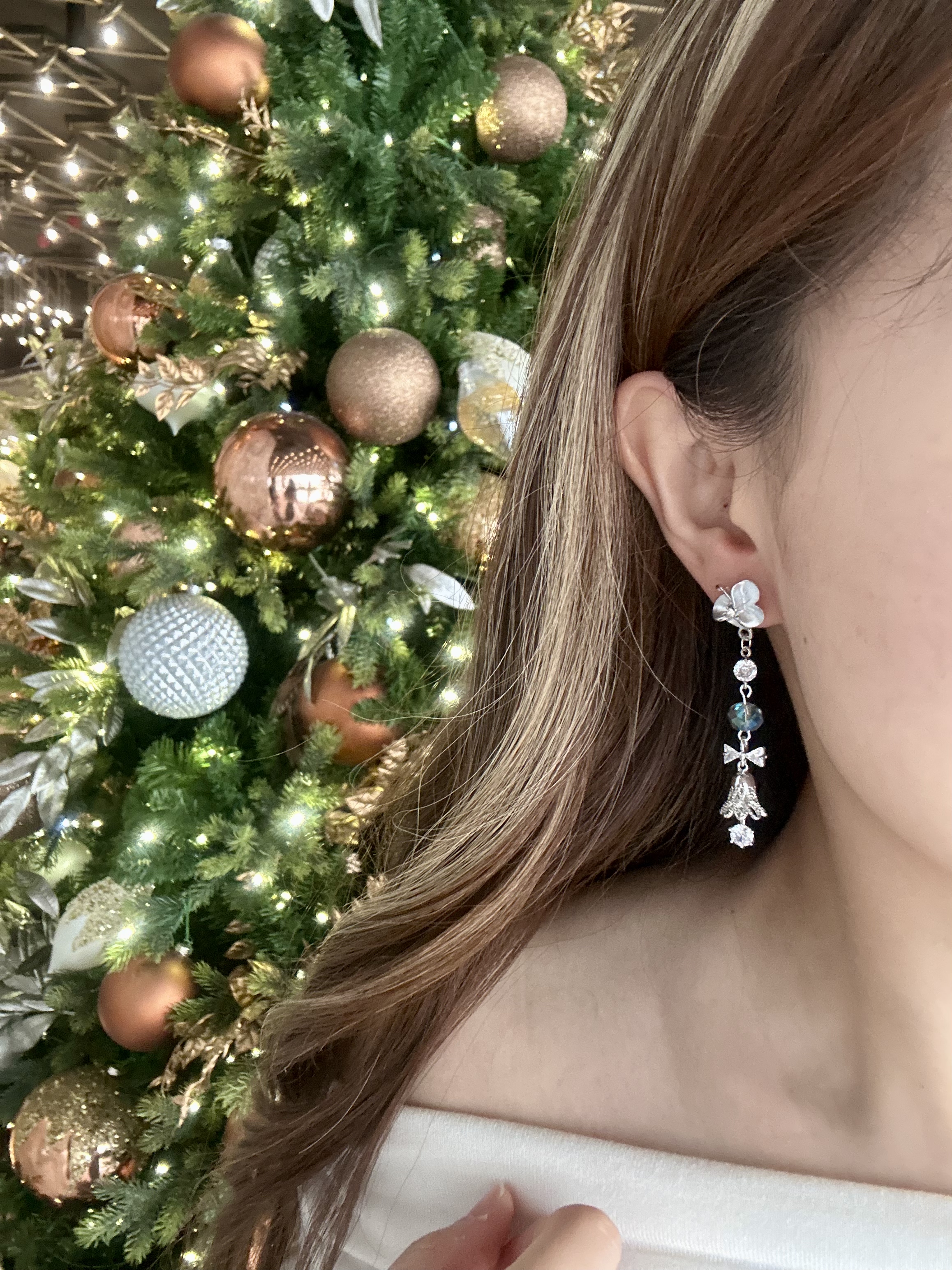 藍花銀鈴鐺耳環🔔