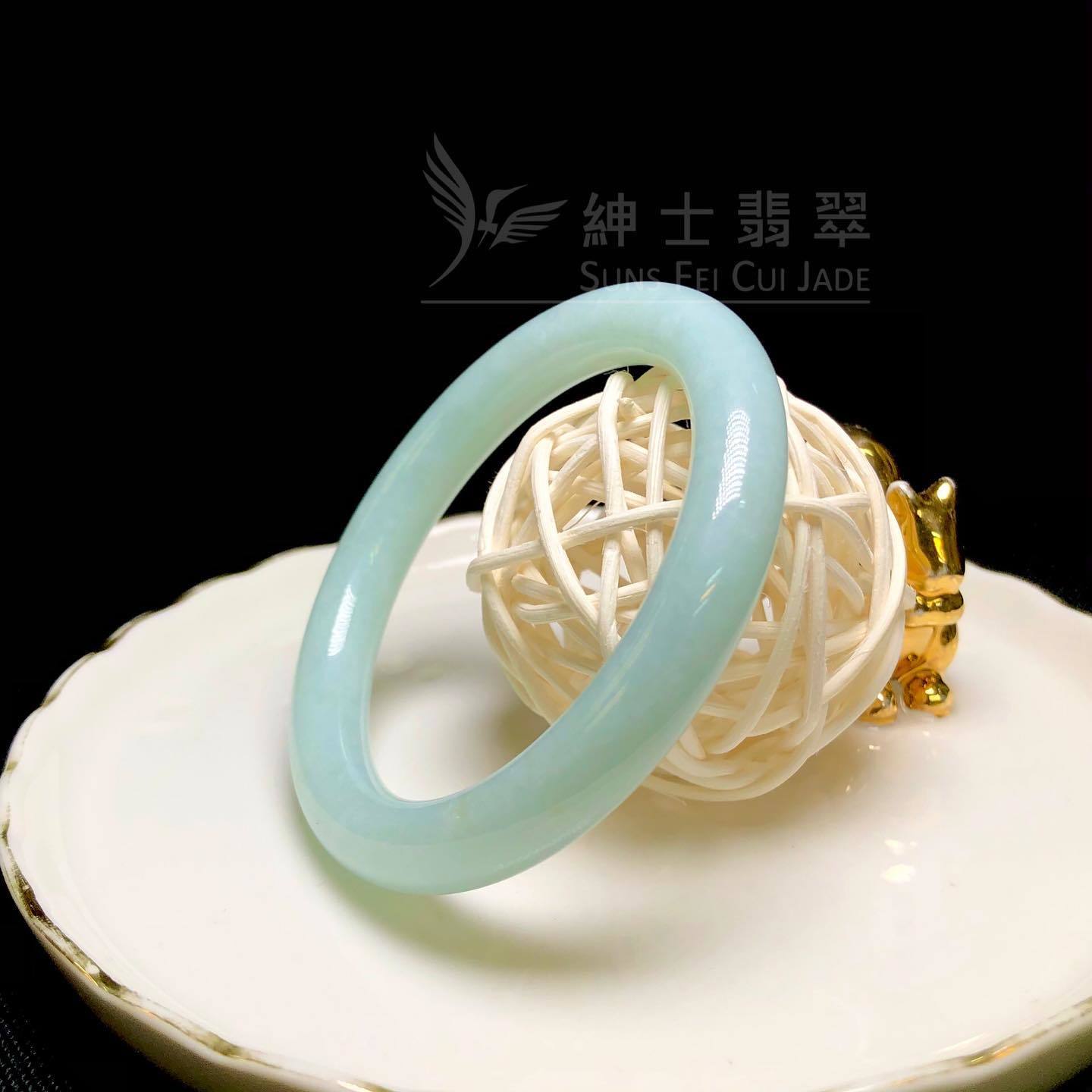 滿色蘋果綠翡翠圓鐲54.3mm