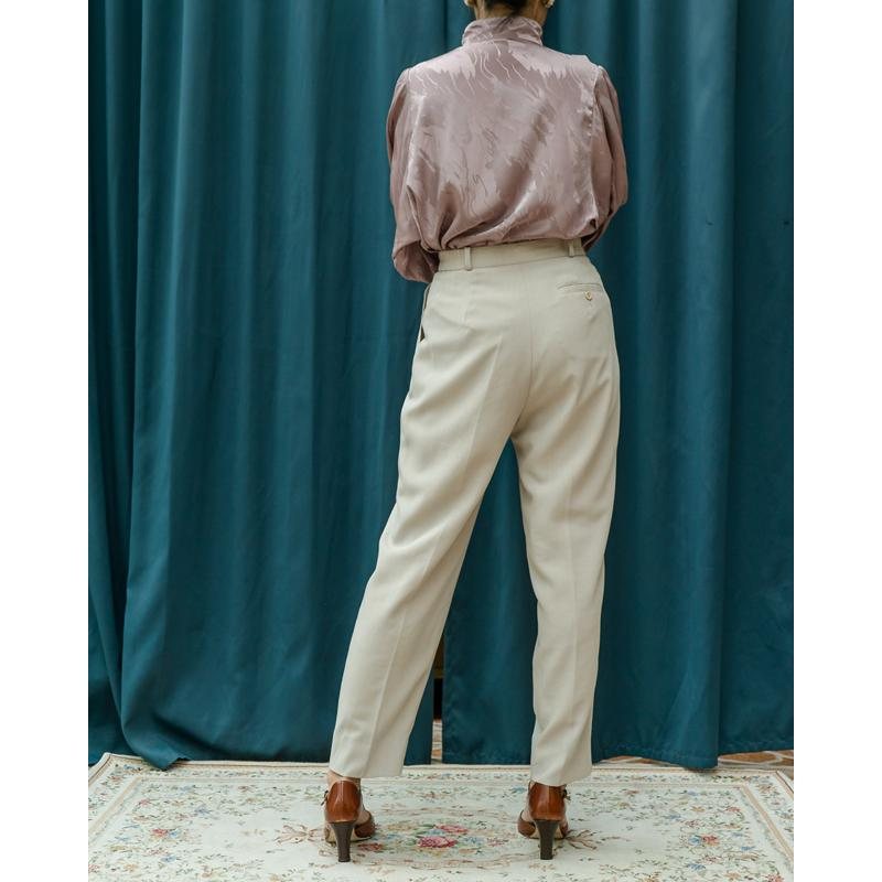 Vintage Japanese Ivory White Pegged Tailor Pants Trousers - Waist 26~28" (MT1606-30)