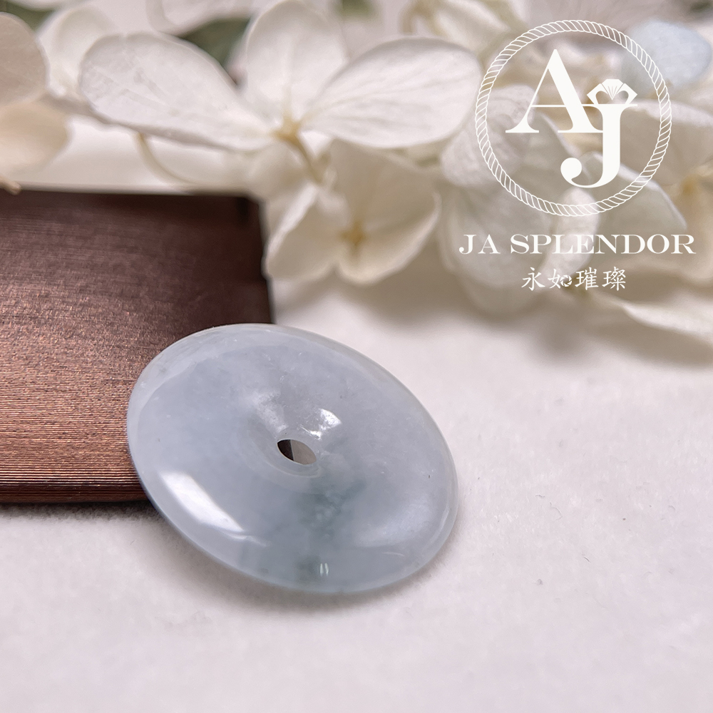 JN-228 天然翡翠A玉 冰糯飄綠平安扣