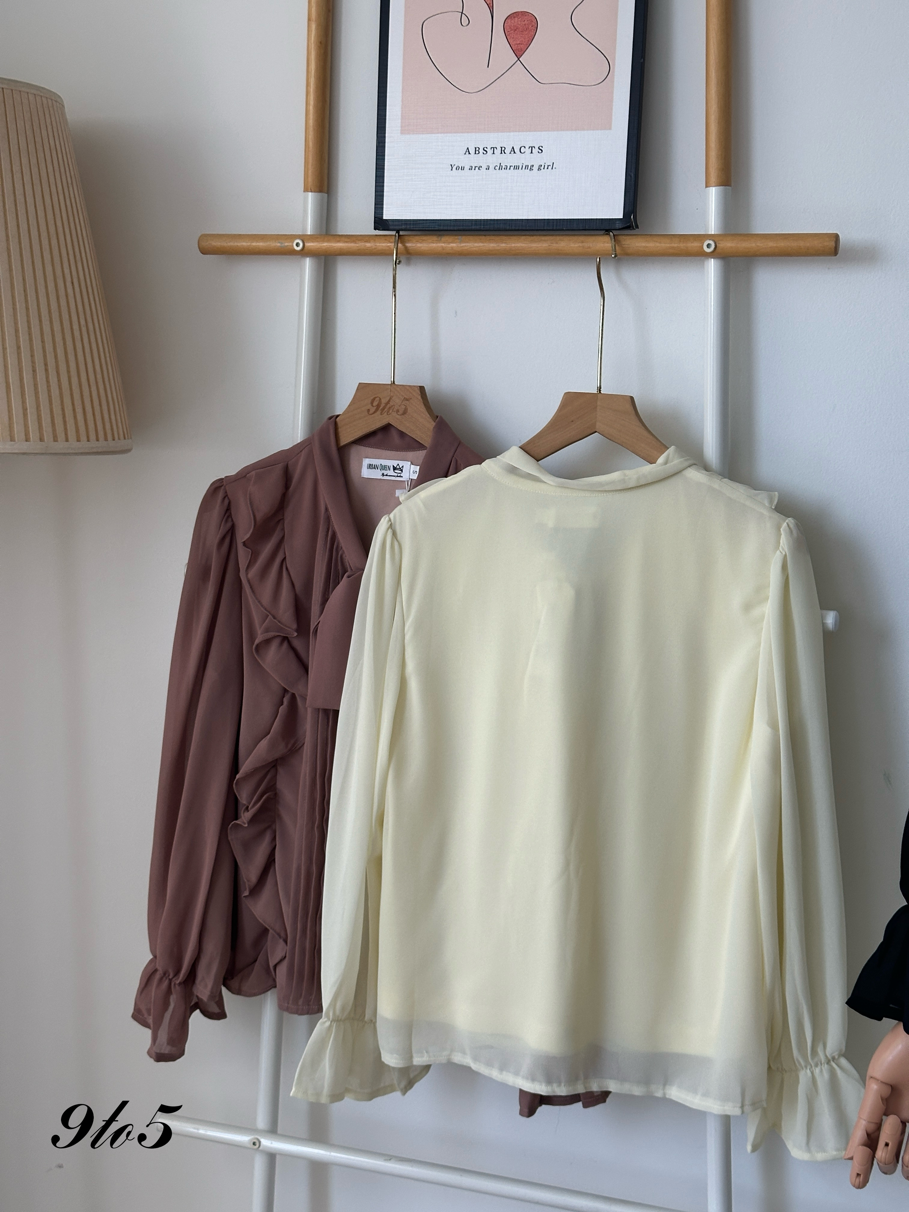 T3990 Bow-tie Ruffle Blouse - 3 Colors