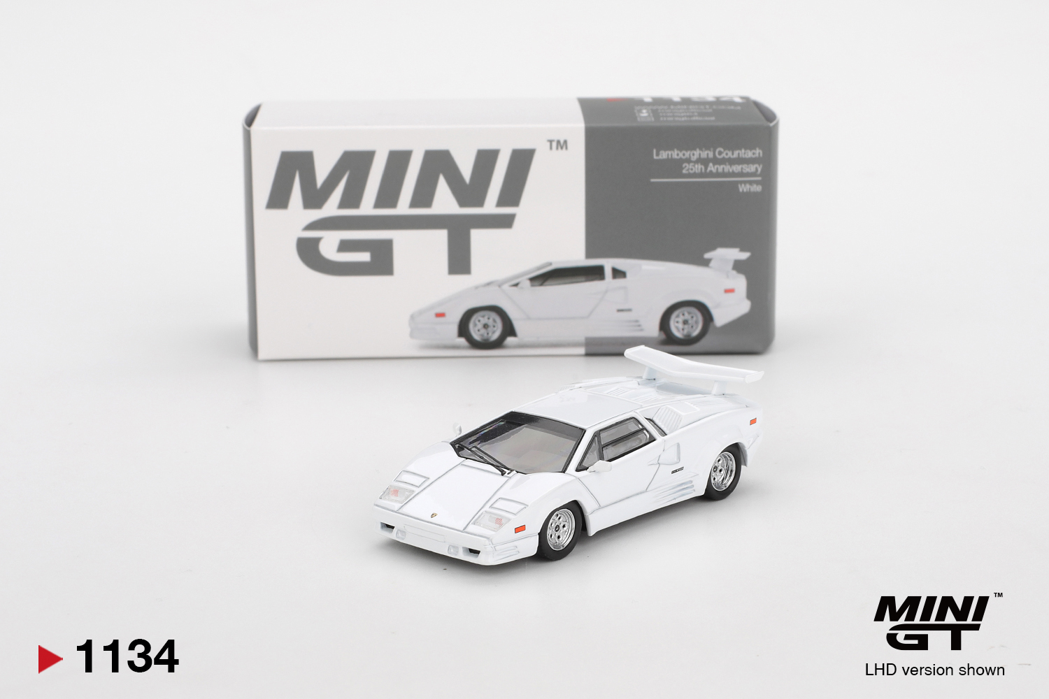Mini GT 1/64 Lamborghini Countach 25th Anniversary White - MGT01134-L