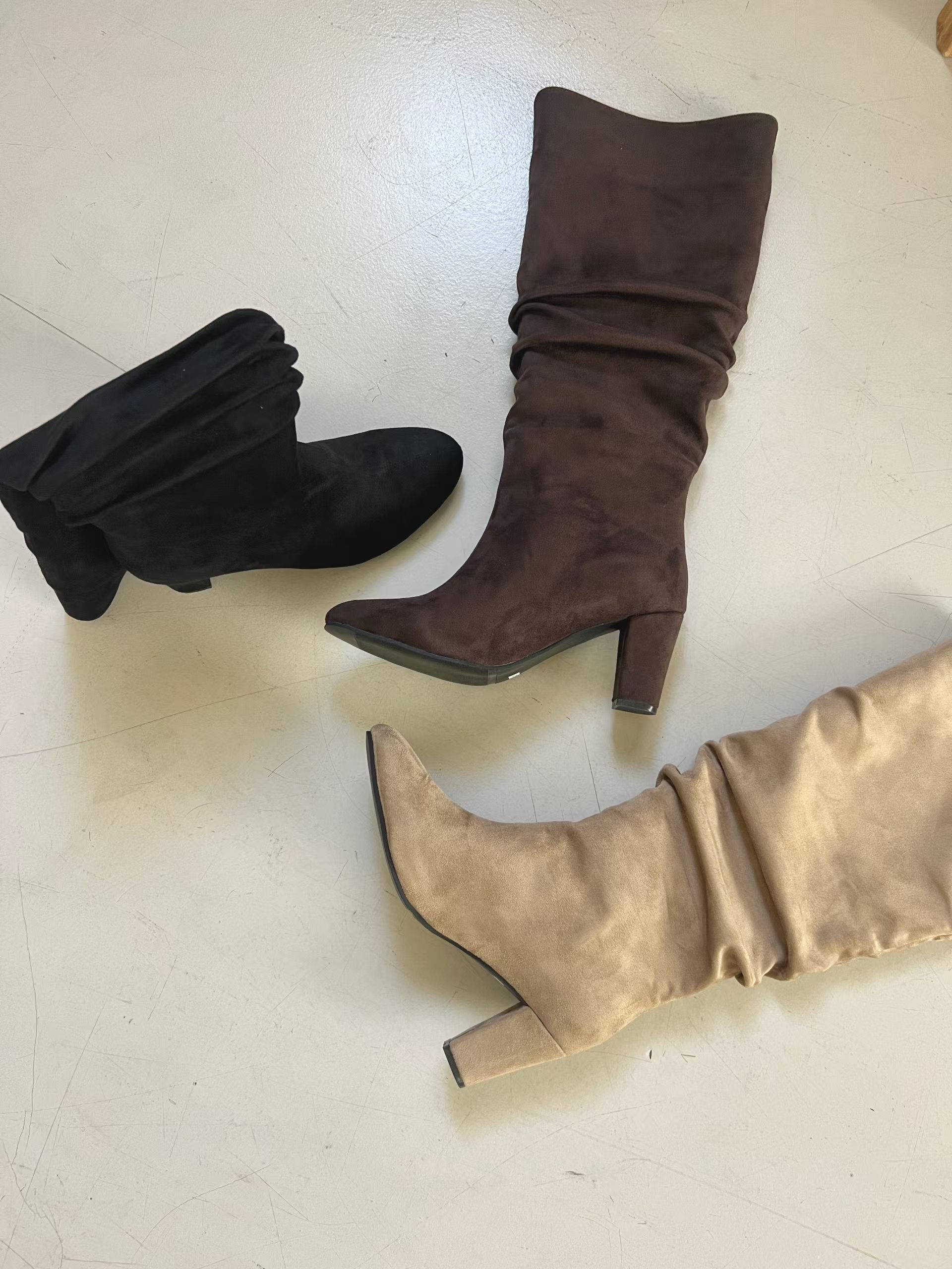♥︎ 韓國氣質麂皮絨堆堆 Boot (7cm踭高）