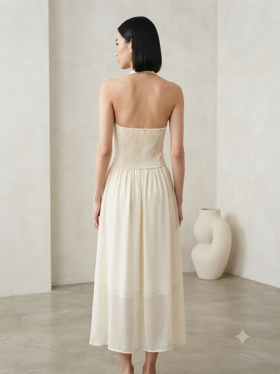Premium Linen Halterneck Maxi
