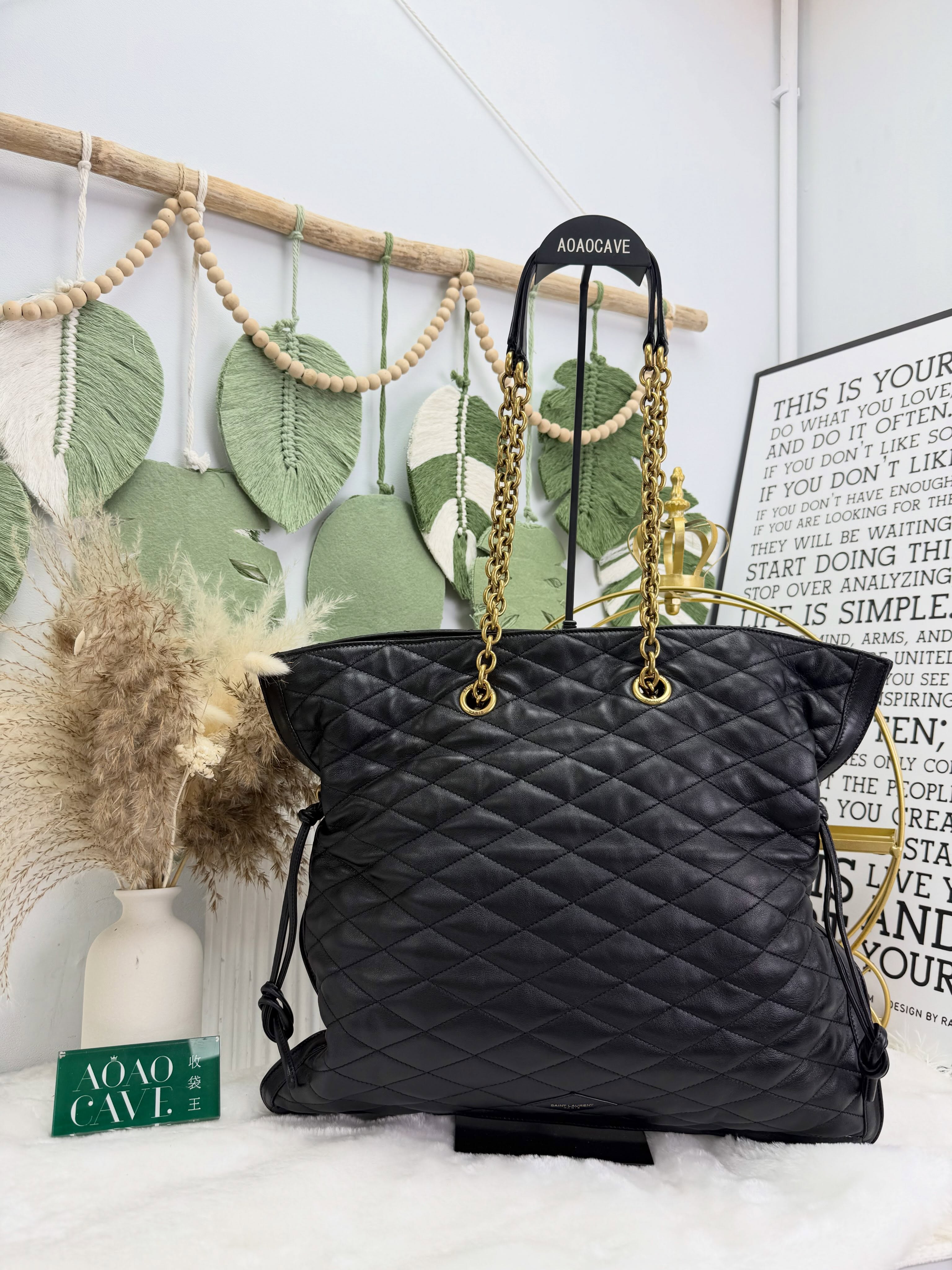 👜 PRE OWNED 🛍️黑金水桶包 有塵袋🖤