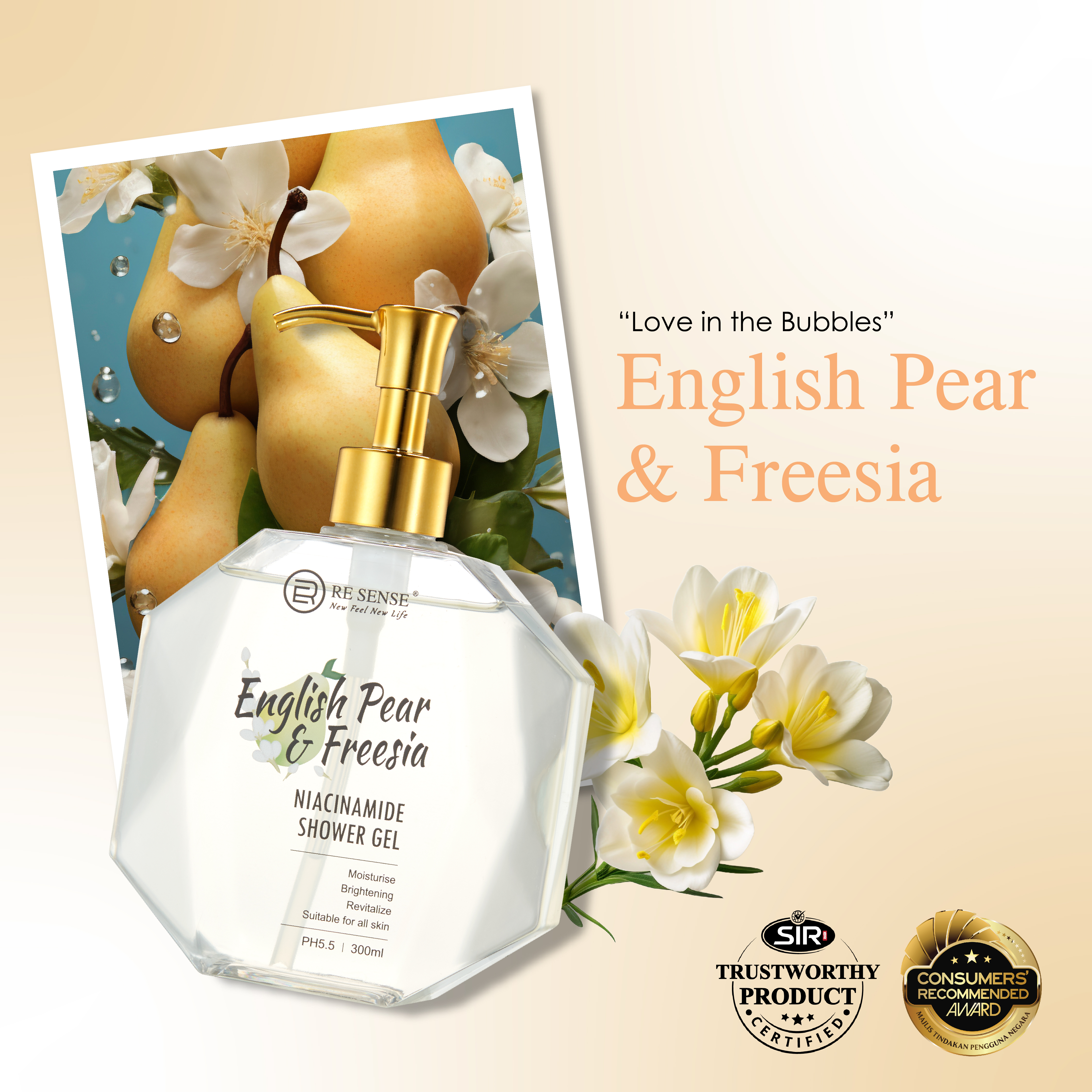 English Pear & Freesia Niacinamide Shower Gel (300ml)