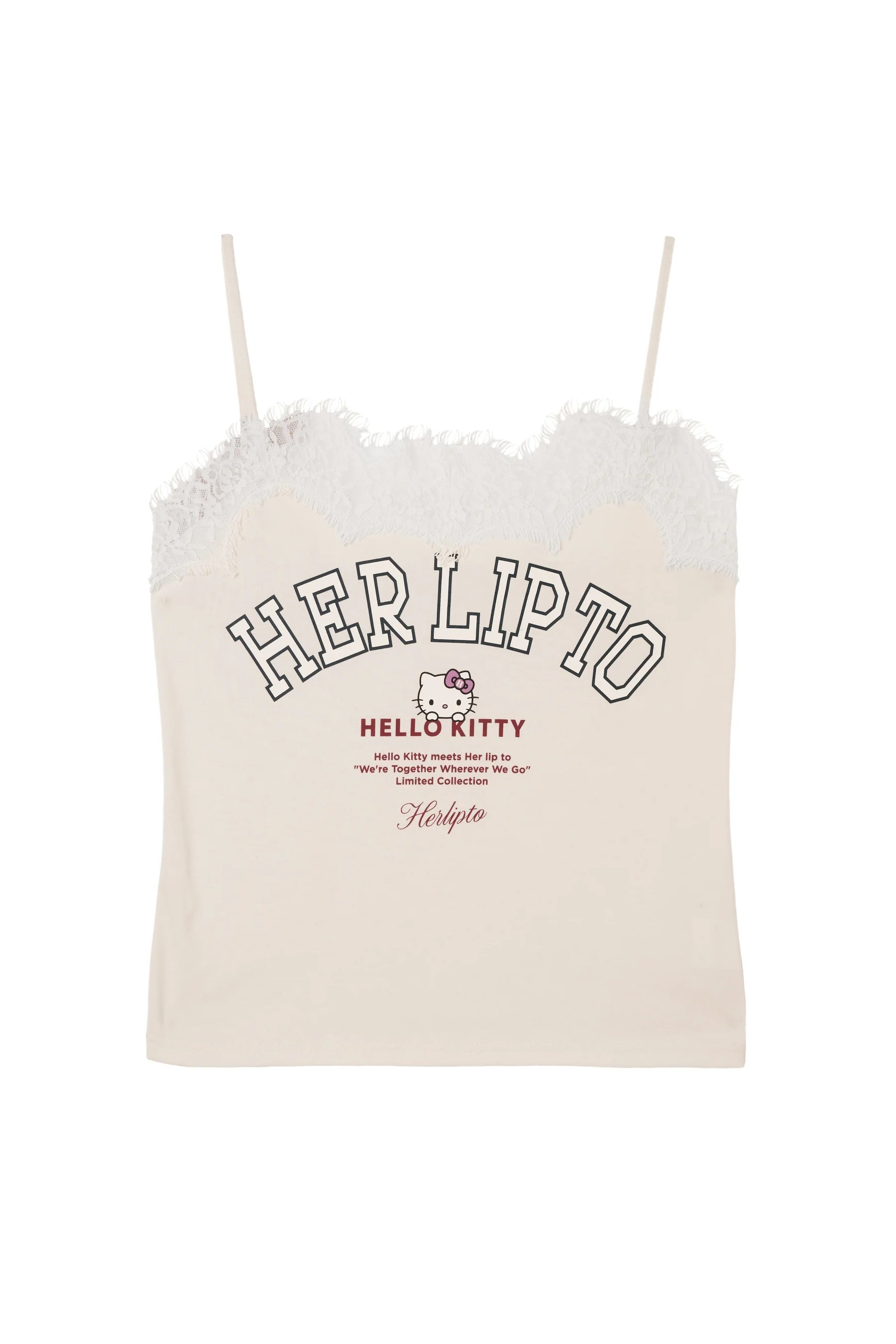 🎀【預訂】Her lip to × Kitty  Lace-Trim Camisole W
