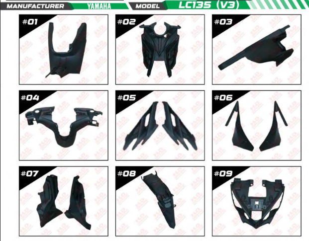 LC135 V2 V3 V4 ~ V7 Non Colour Inner Cover Part