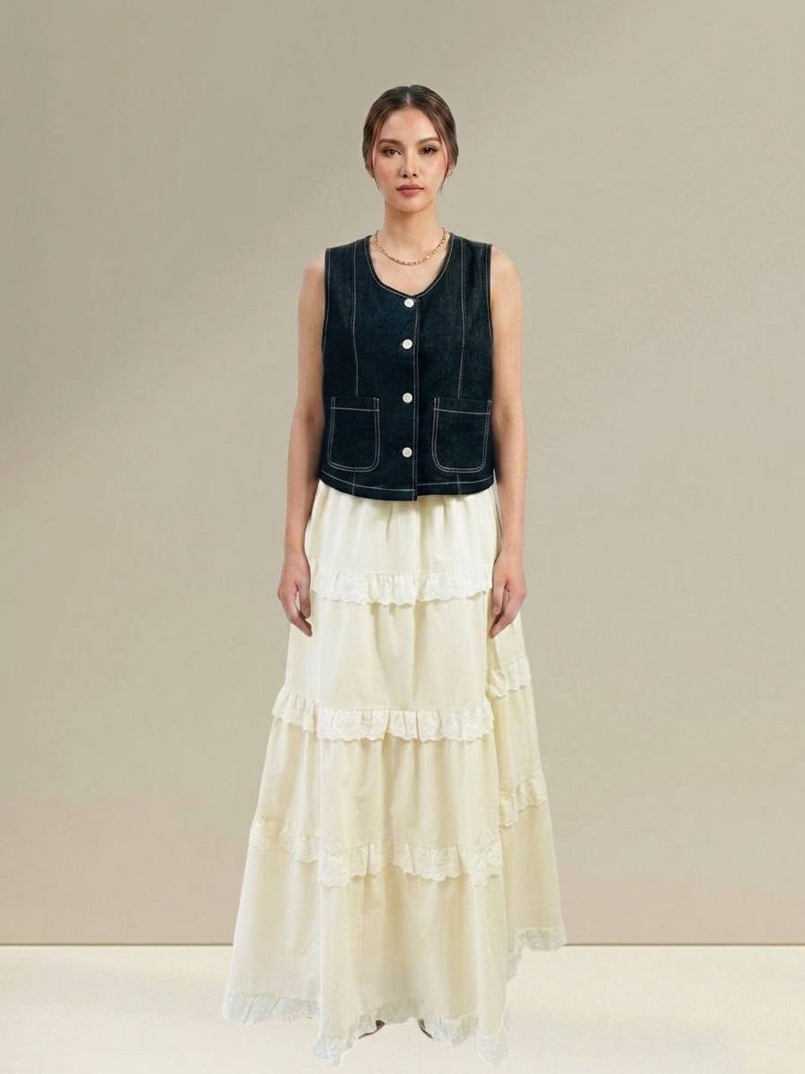 W6022A - Layered Maxi Skirt  