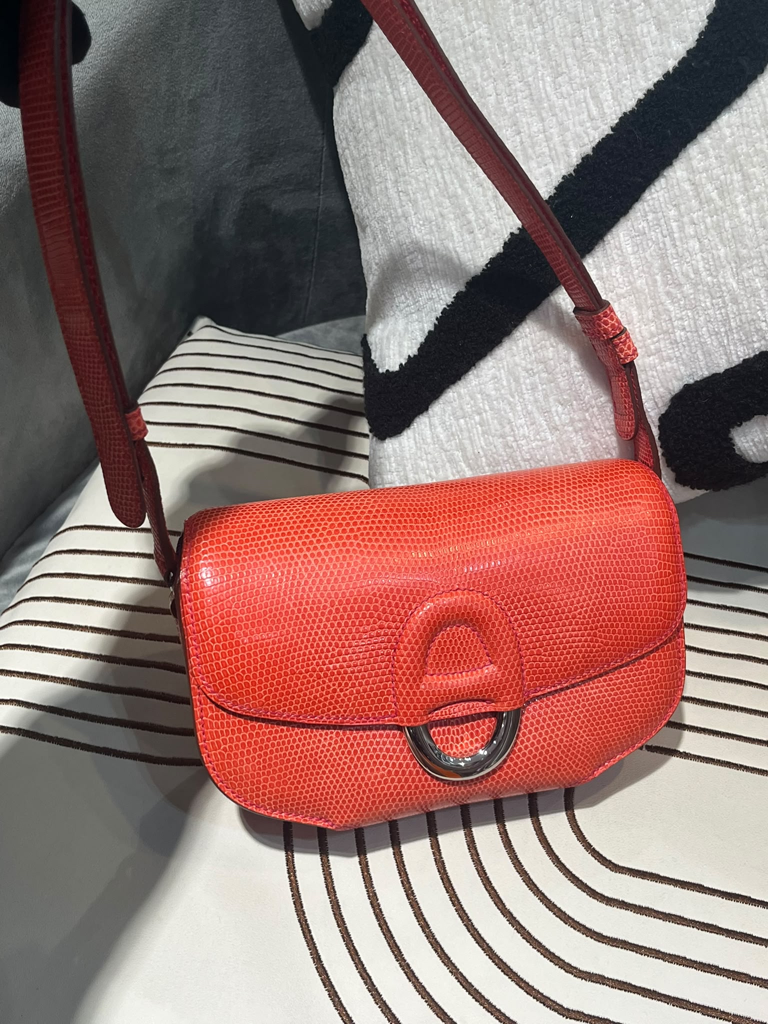 Hermes Varanus Niloticus Lizard Cherche Midi 18 100%Authentic, 98%New ☑️Dust bag