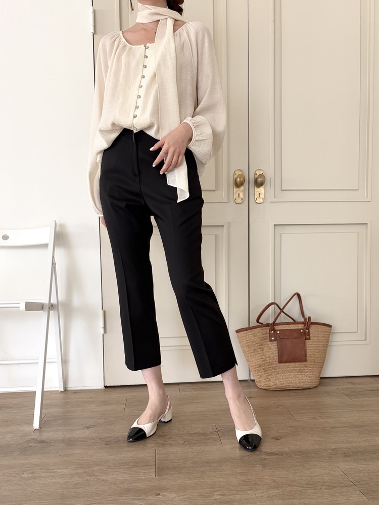 Eloise Tie-Neck Blouse (Cream)