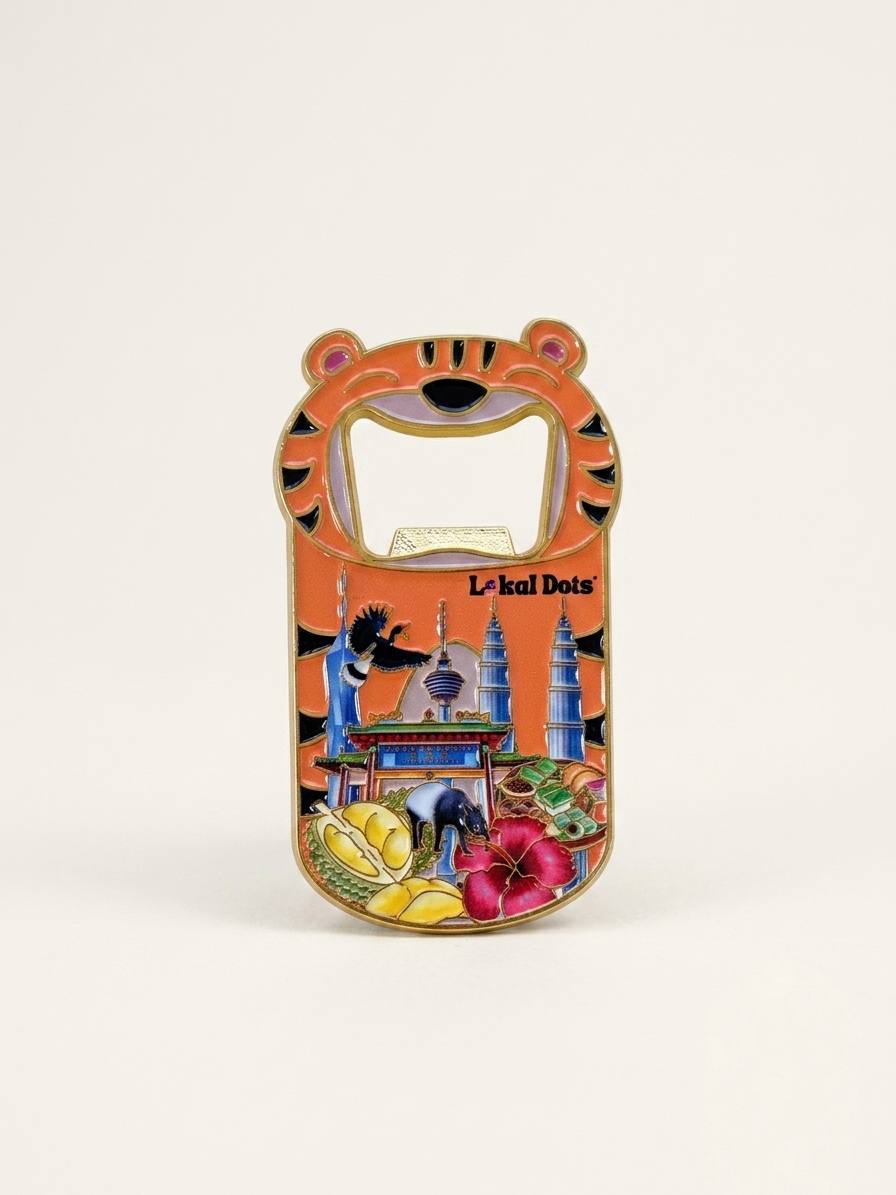 LD49 - Enamel Magnet Tiger Bottle Opener 