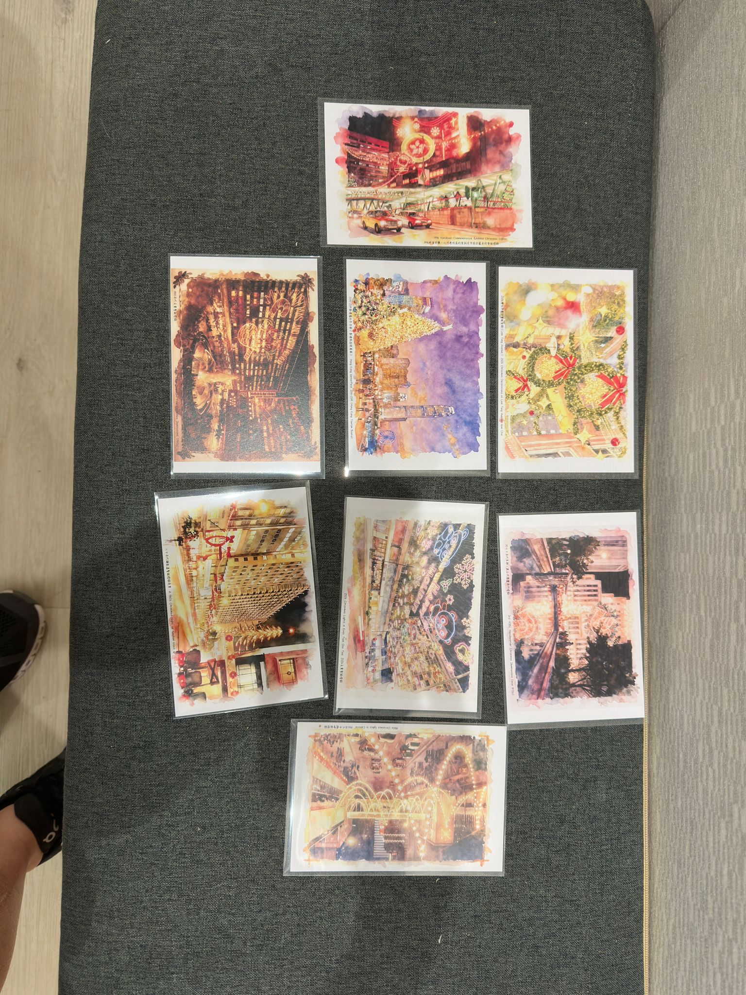 HK Watercolor Postcards - Festive Cityscapes