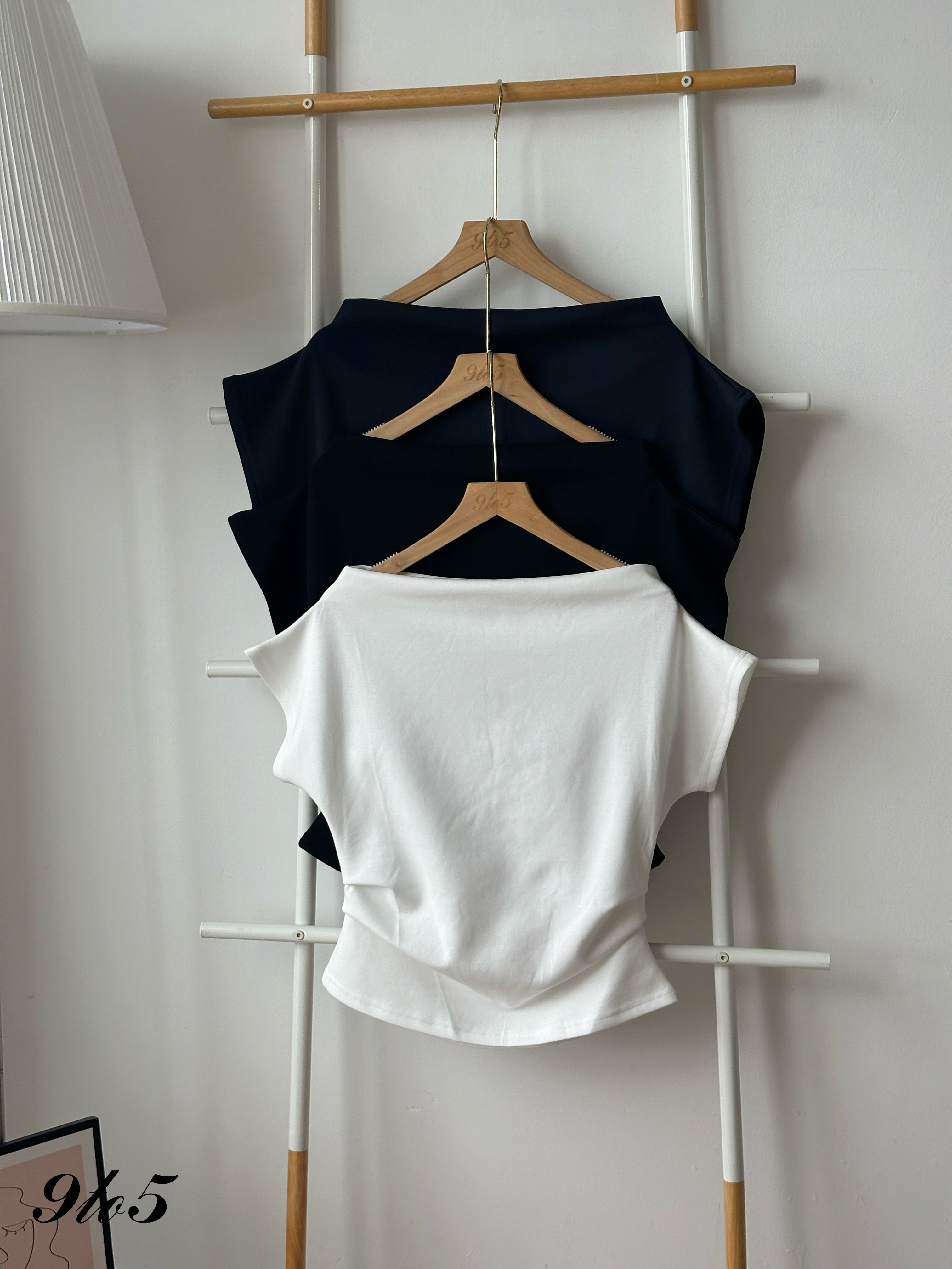 T4406 Boat Neck Ruched Top - 3 Colors 