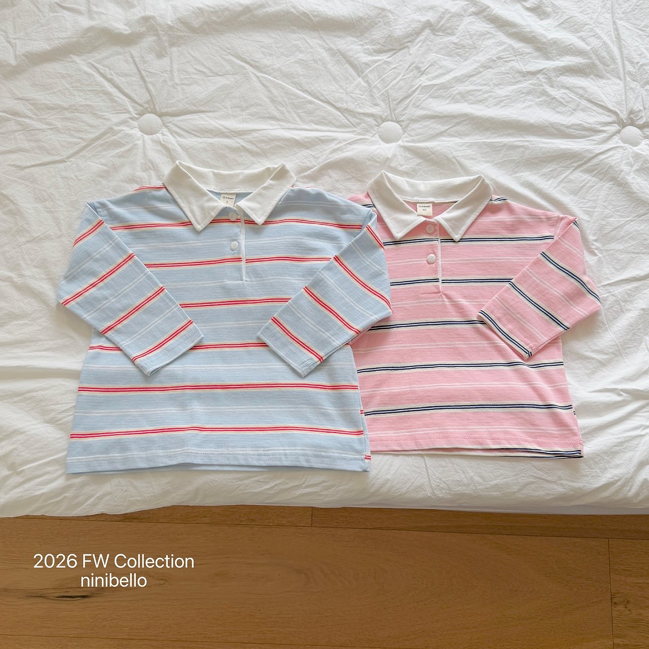 Ninibello | Milky Stripe Collar T-shirt (親子裝)  