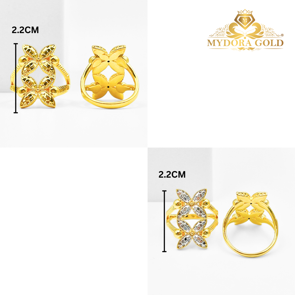 MYDORA Cincin Bunga Duo-Marissa  (5G) l EMAS 916/22K