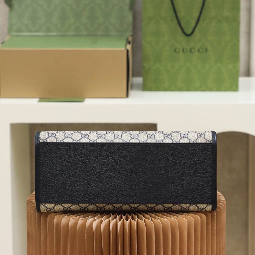 Gucci Signature Print Tote Bag with Leather Trim