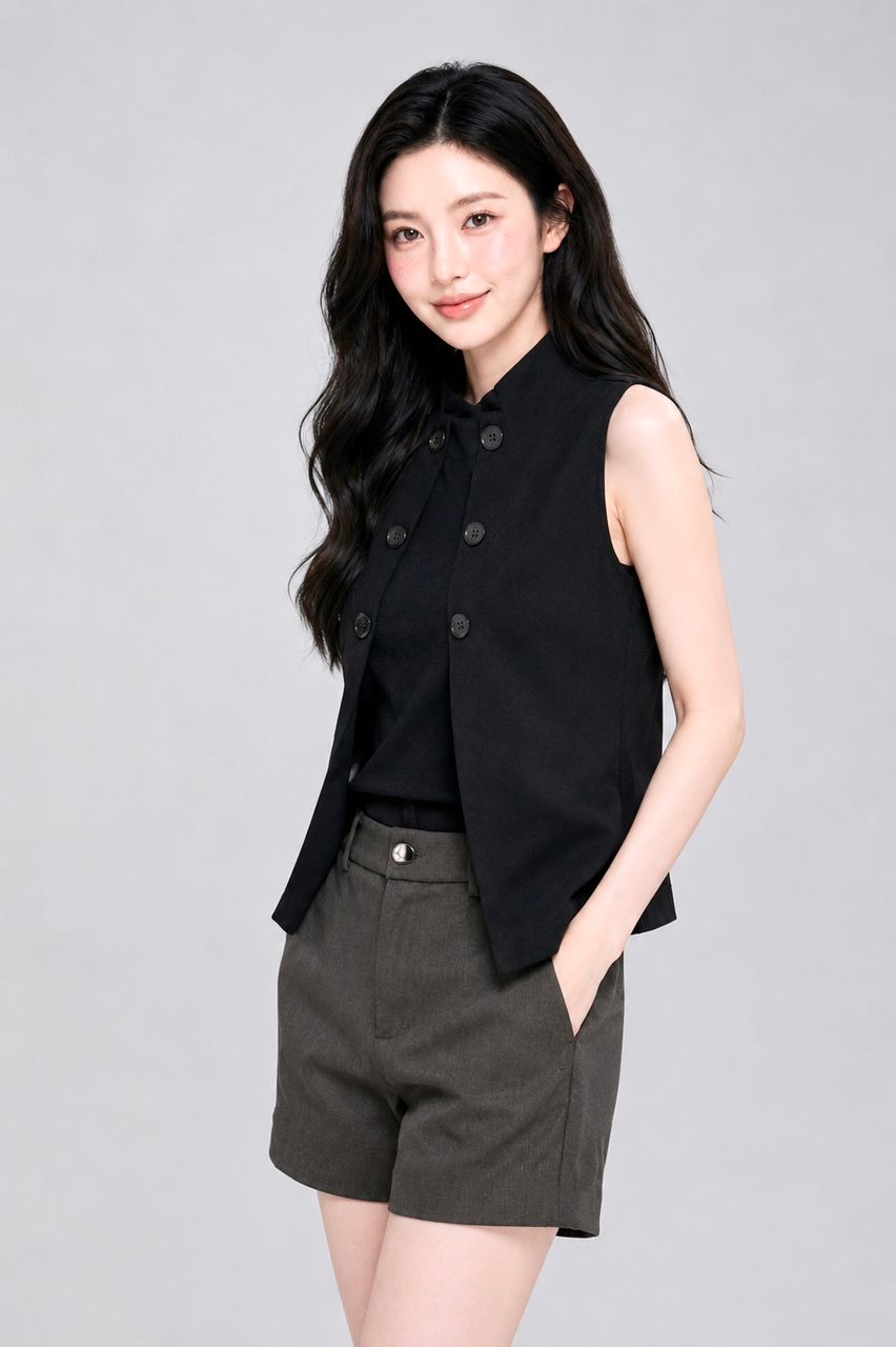 3194 Aveline Button Vest Top