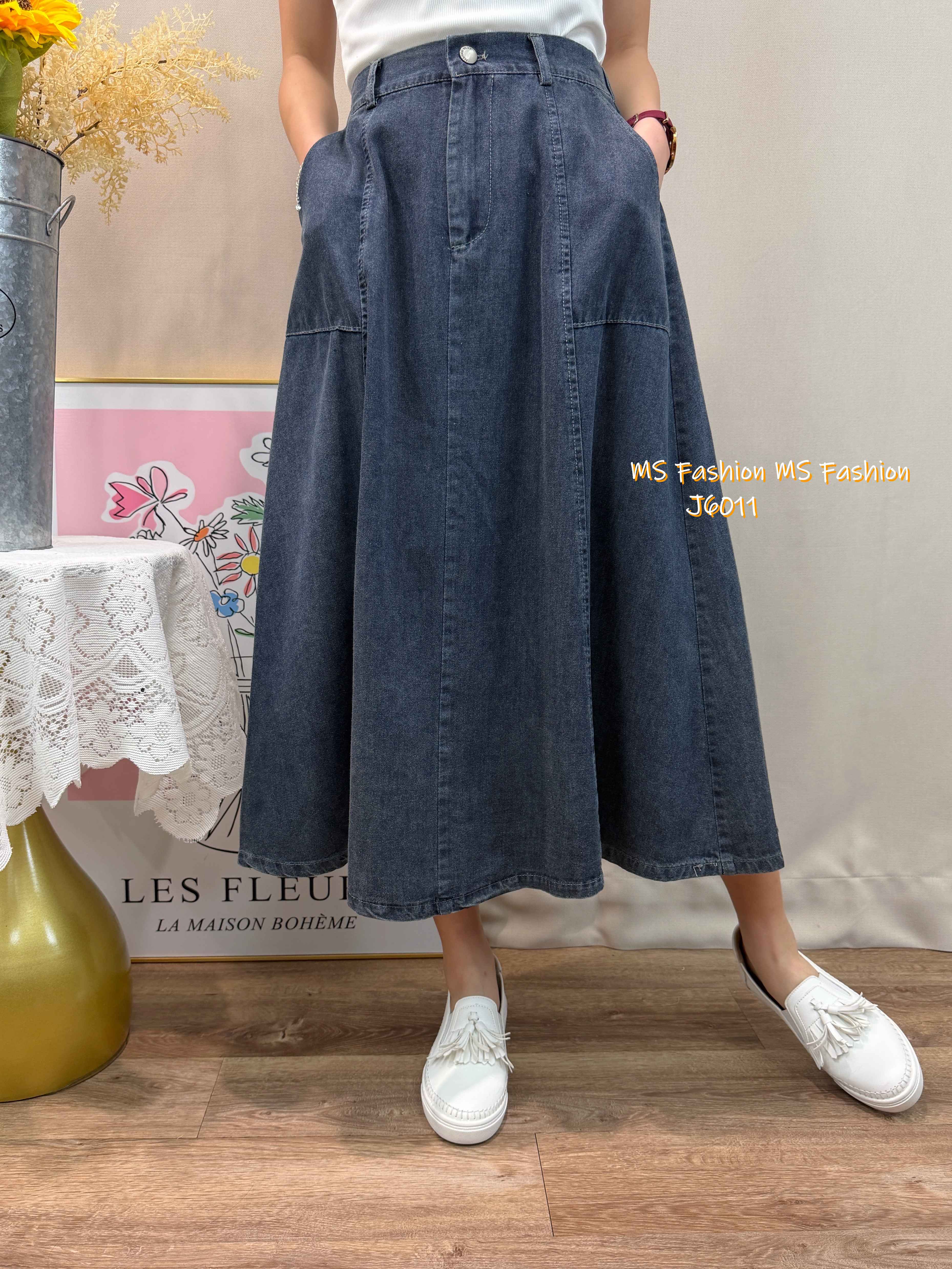 J6011 韓國🇰🇷中長款牛仔半裙