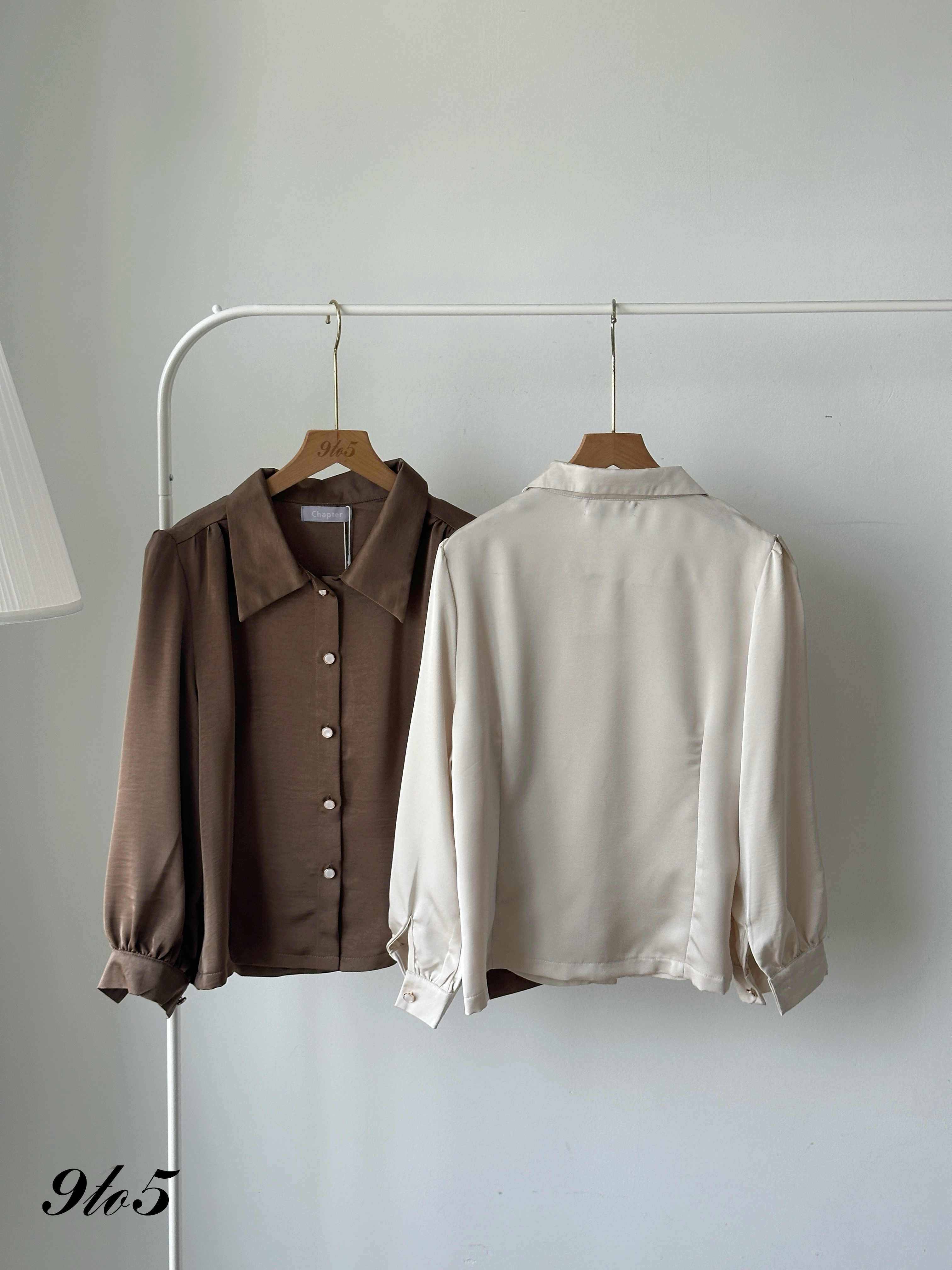 T4160 Puff Sleeve Satin Blouse - 4 Colors 