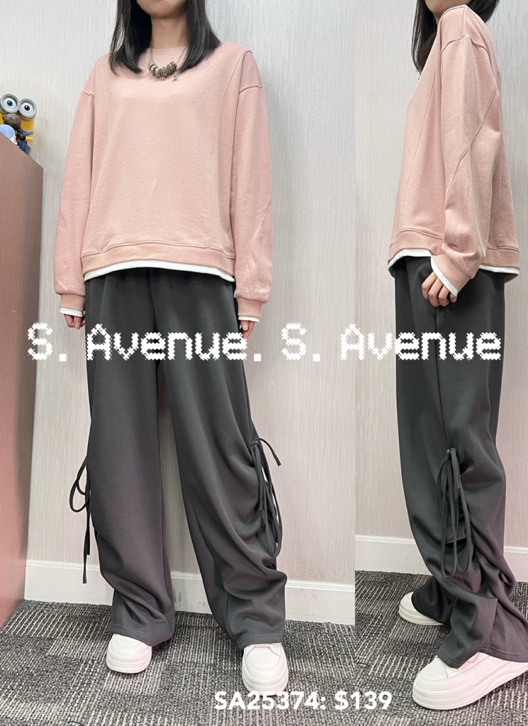 SA25374: 長袖假兩件有駁骨衞衣