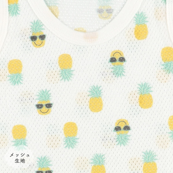 🇯🇵預訂 日本直送🇯🇵清爽材質星星菠蘿滿印純棉網眼背心包屁衣三件套