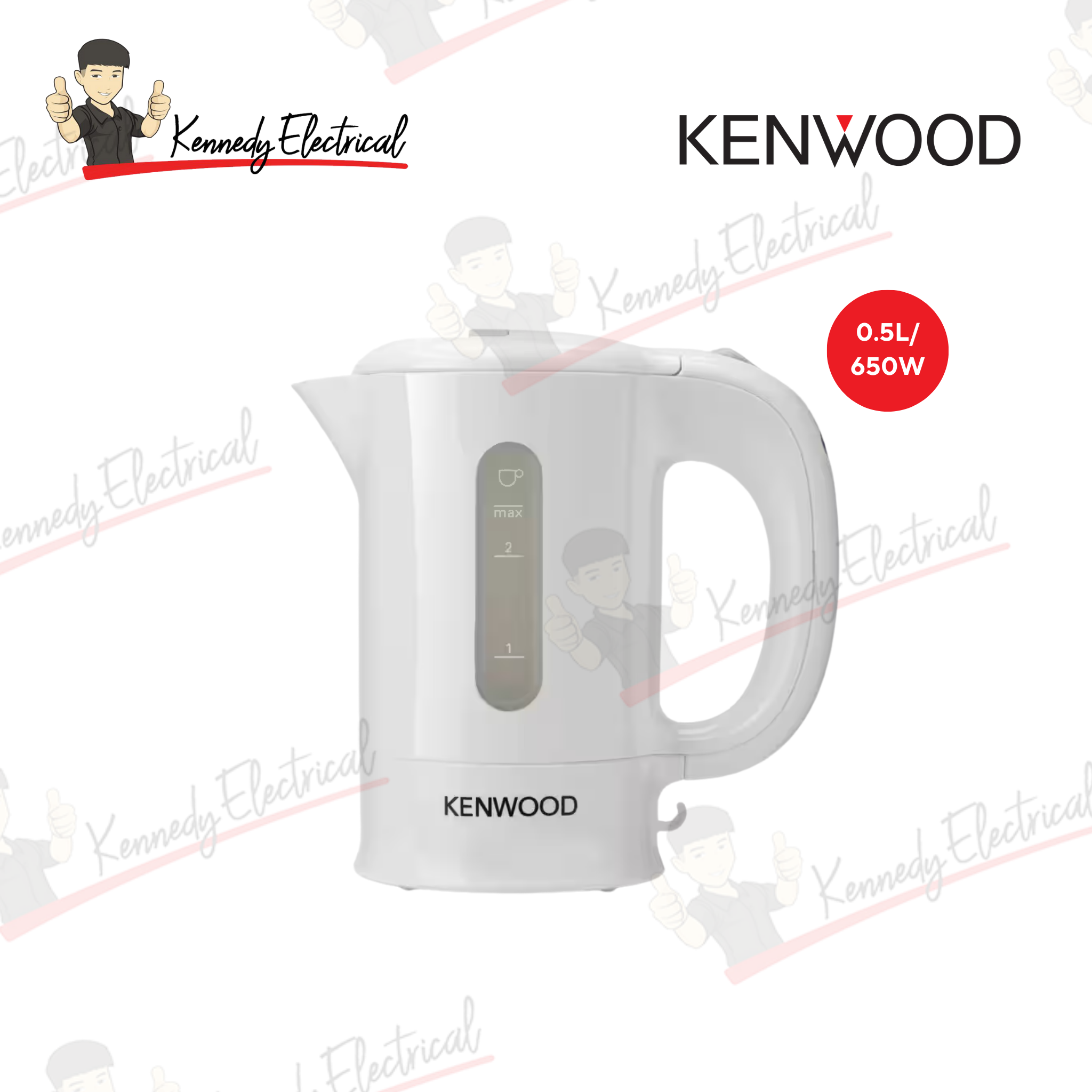 Kenwood 0.5L 650W Travel Electric Kettle White (JKP250)