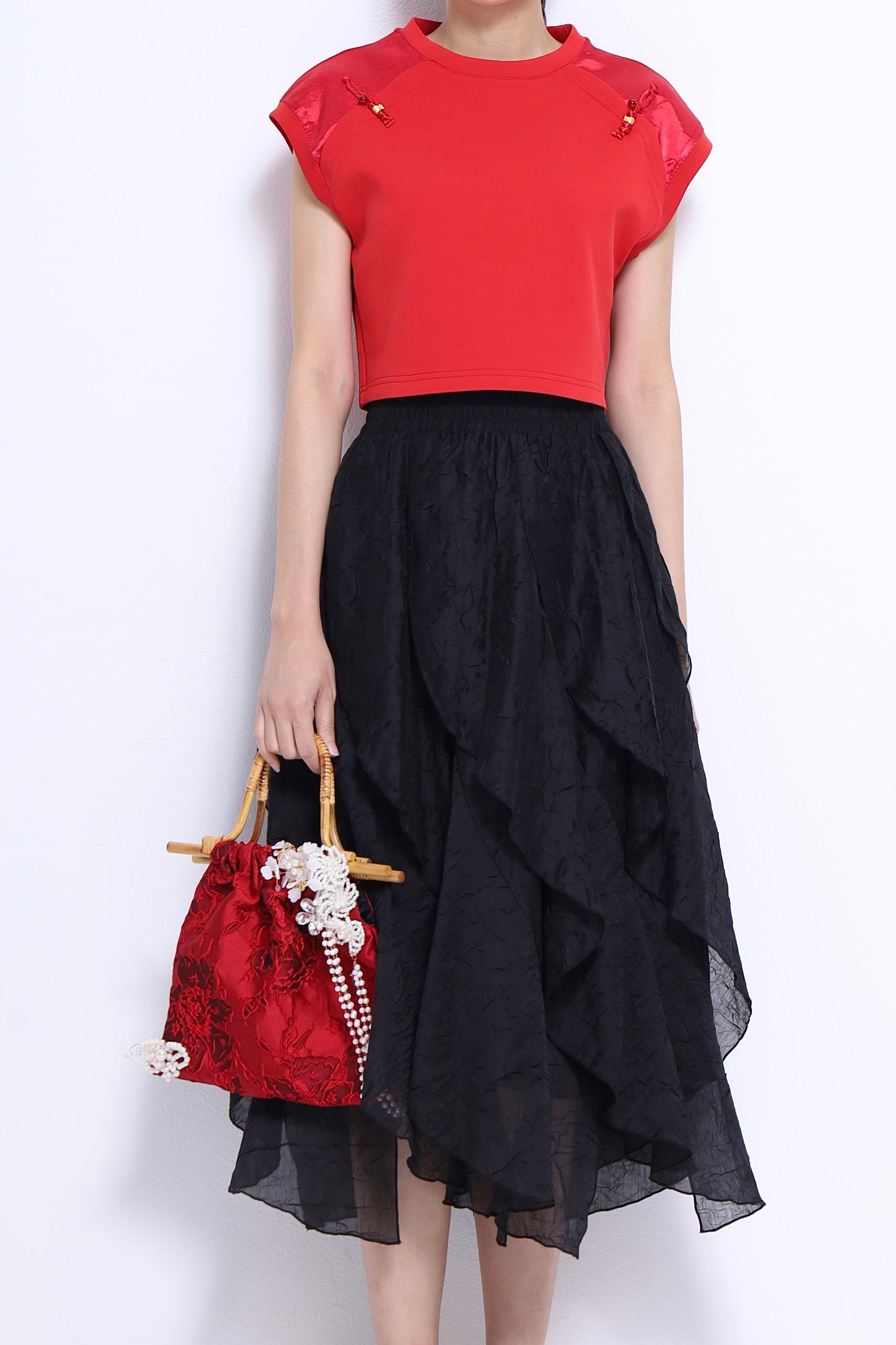 CS1396 FRILL PATTERN ORGANZA SKIRT