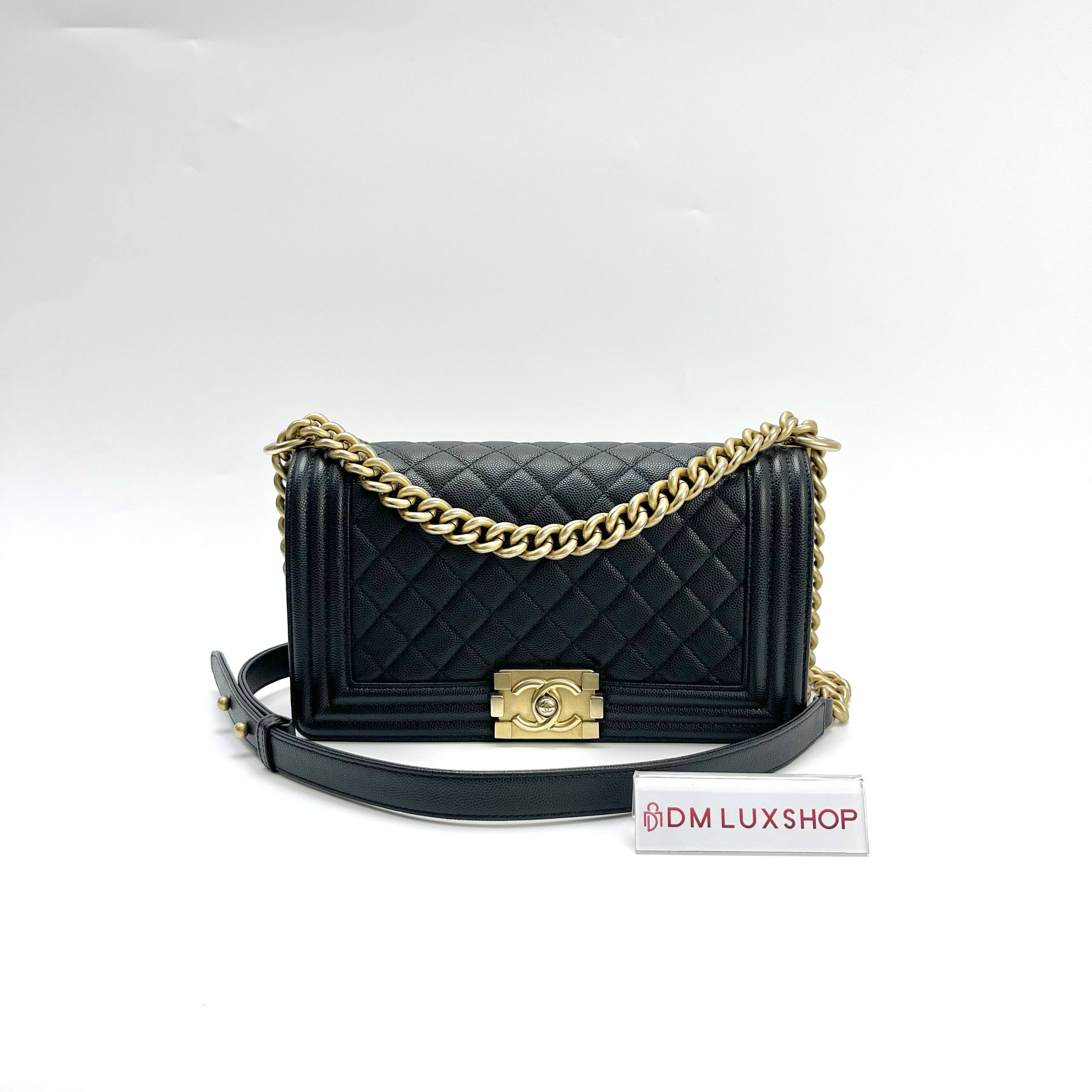 Chanel Boy Medium Black Caviar GHW (Serial 29, Year 2019)
