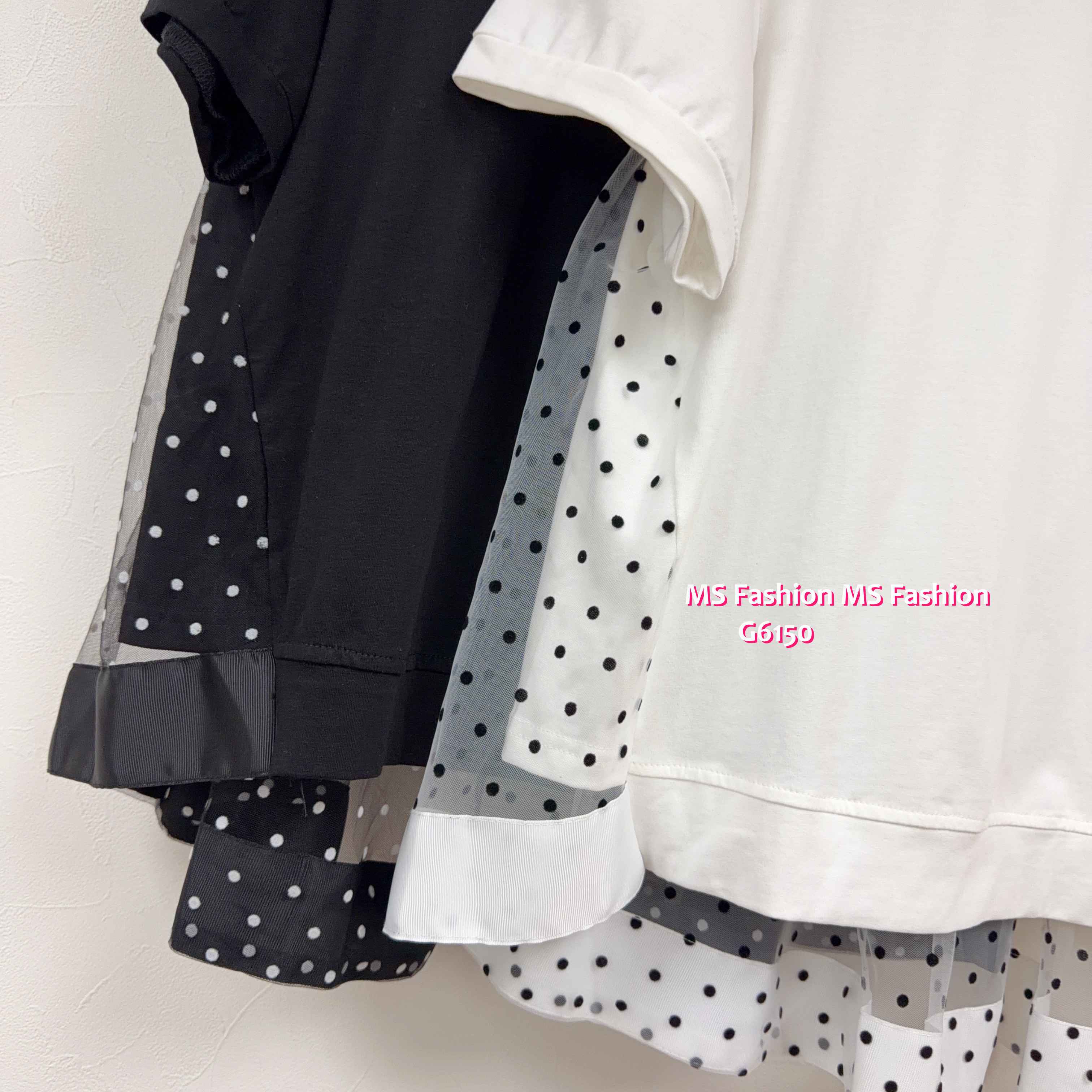 G6150 韓國🇰🇷後拼波點紗top