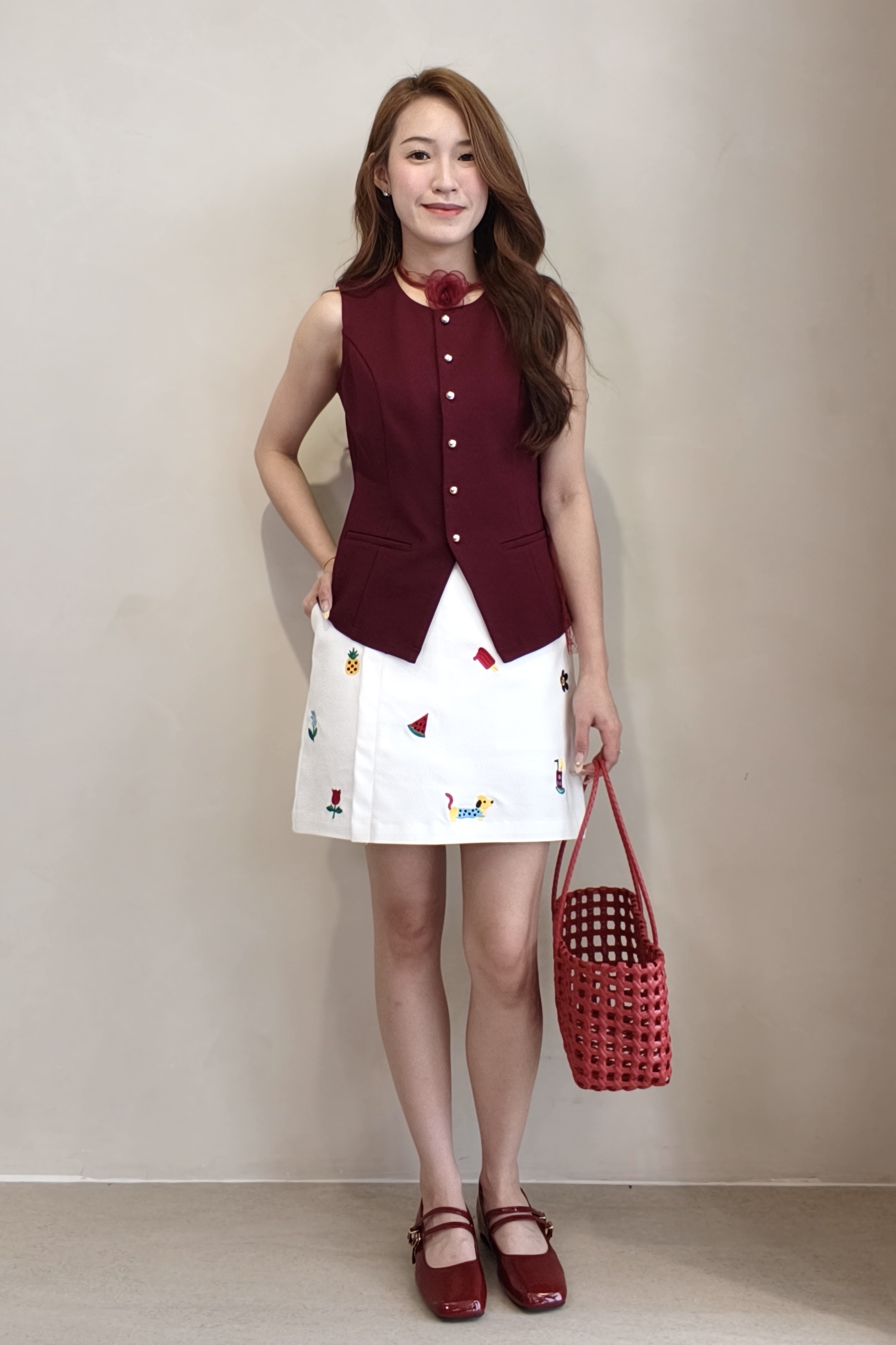 10141 Playful Motif A-Line Skirt