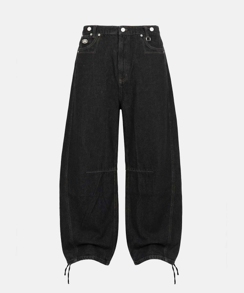0509 Shinchiback Semi-Curved Pants - Black Denim - 0509 신치백 세미 커브드 팬츠 - 블랙데님