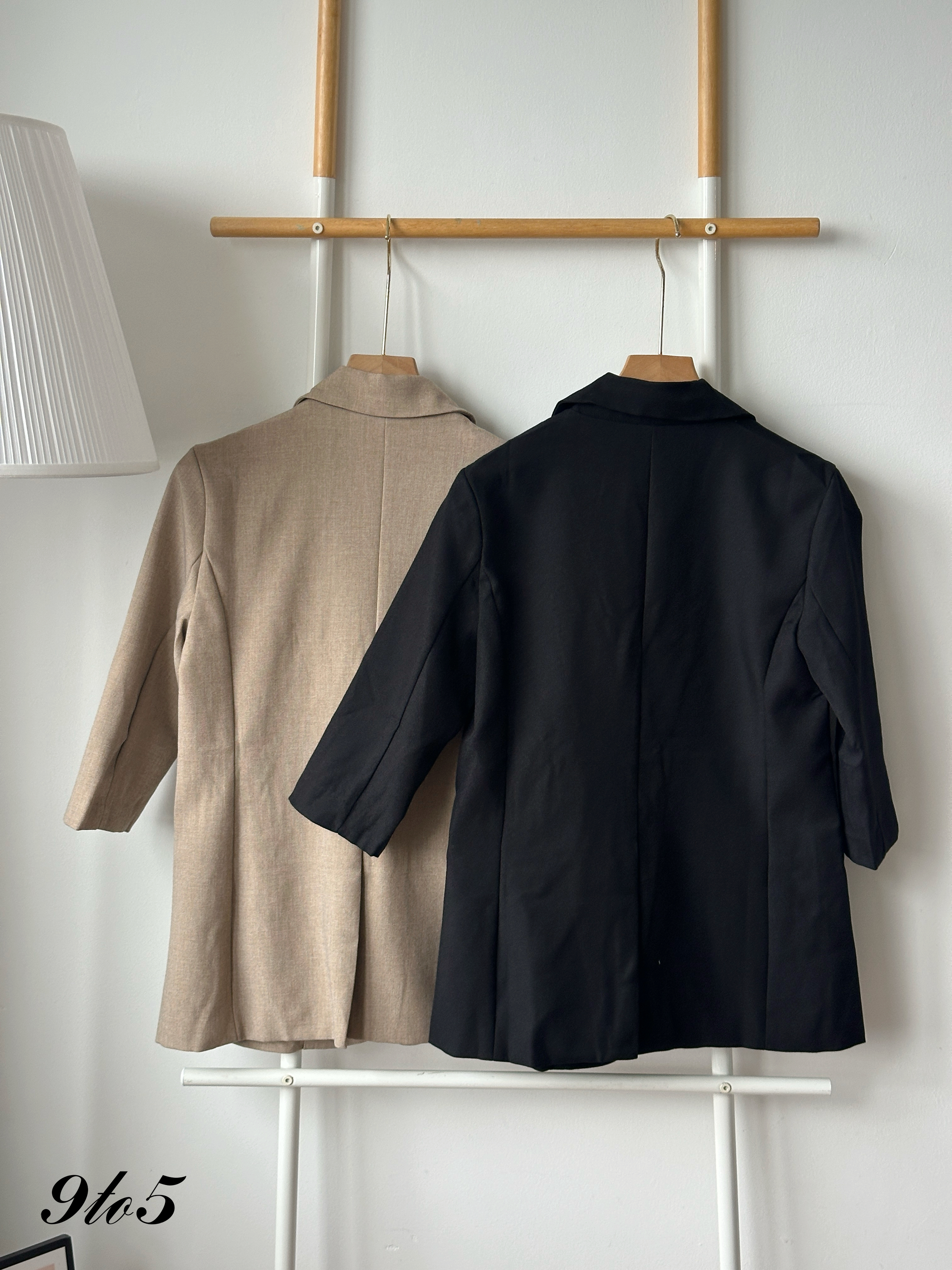 T4342 Half Sleeve Blazer - Black & Brown