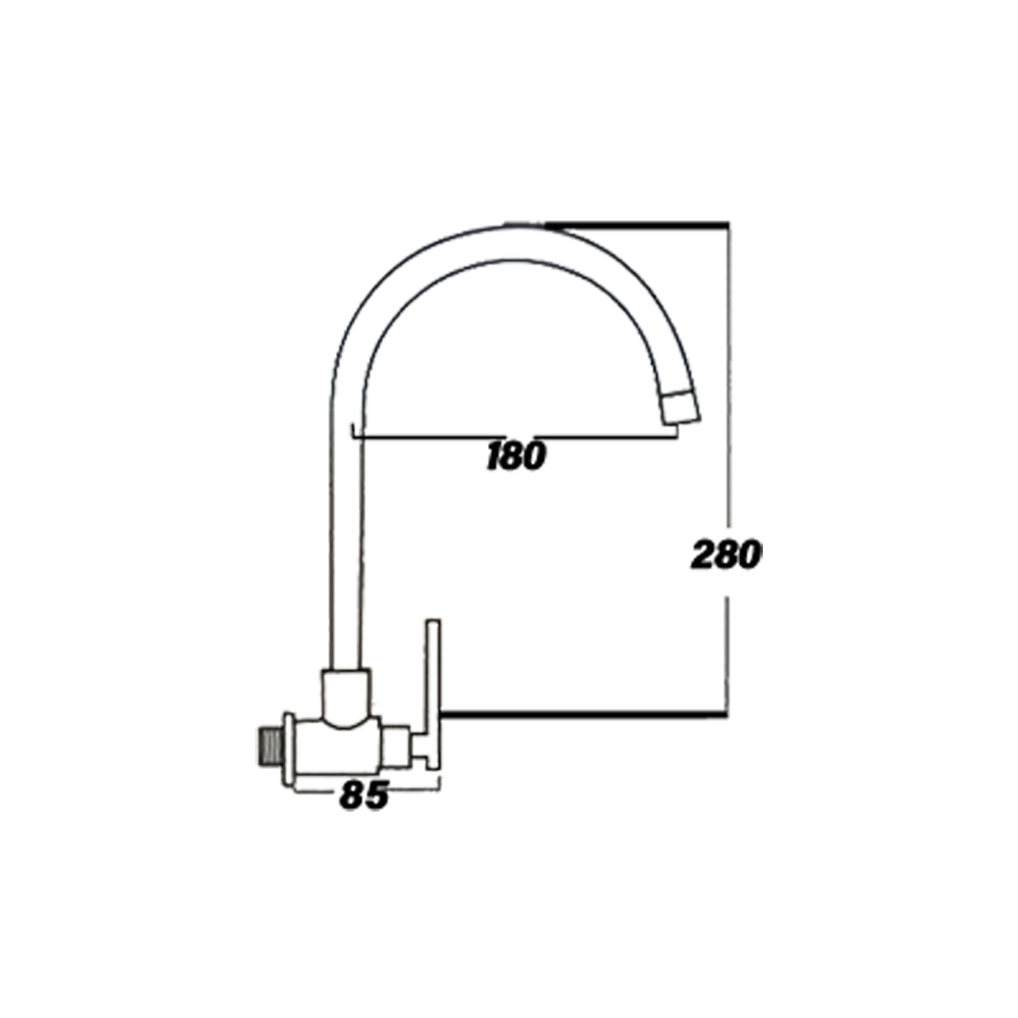 Otosani 304# Stainless Steel Shining Cc Wall Swan Tap OTO966-02C