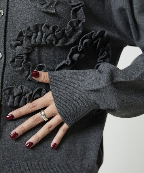 S形荷葉紋針織外套