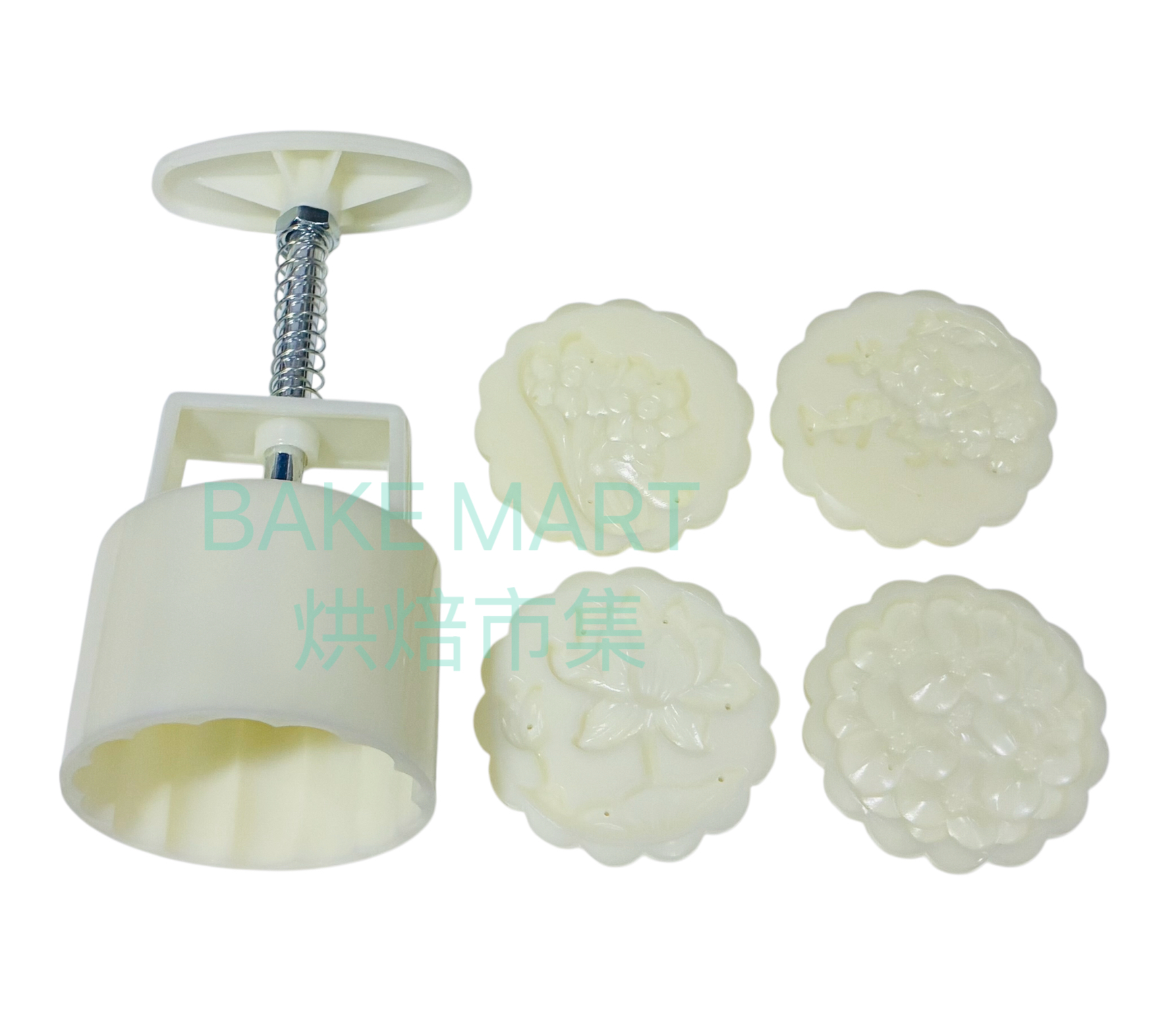 手壓月餅模具 75g (立體桂花水仙模片4片) MF015